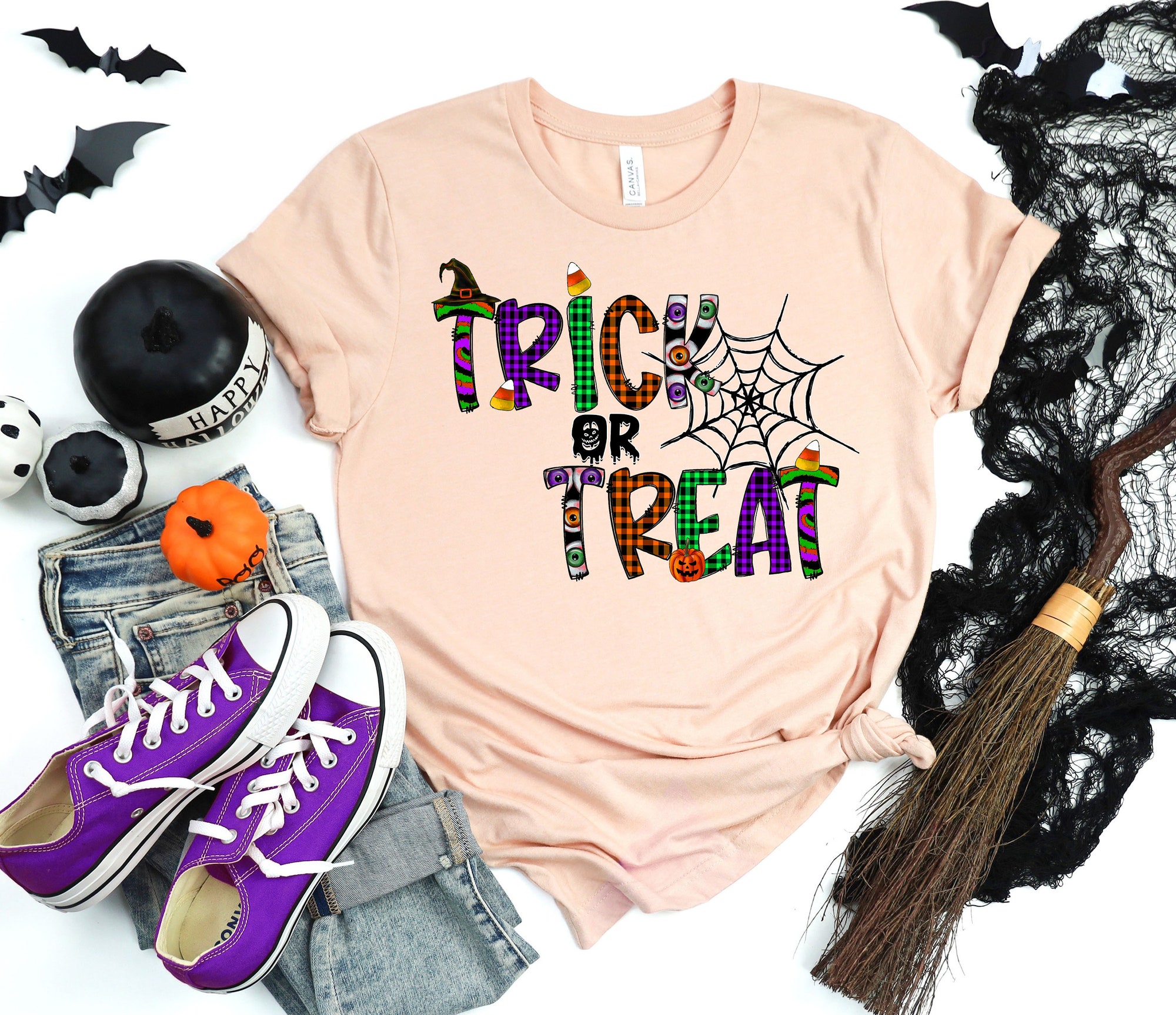 Halloween Trick or Treat Shirt Funny Halloween Shirt image 2