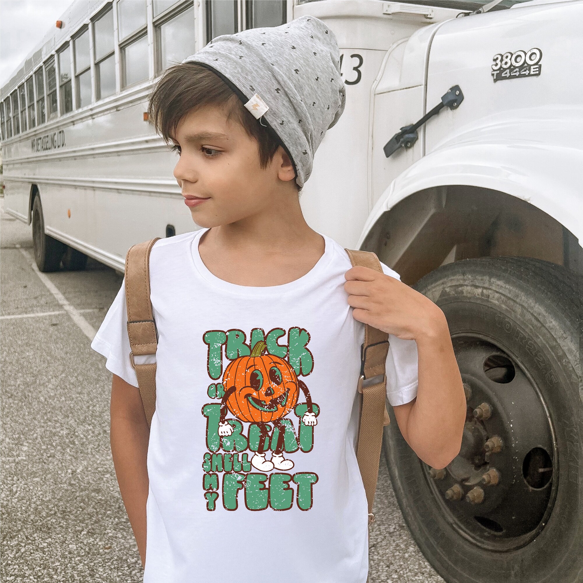 Cute & Funny Pumpkin Tee: Vintage Trick or Treat Halloween Shirt image 1