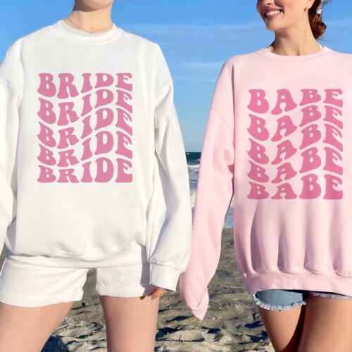 Boho Bride Babe Sweatshirt - Groovy Bachelorette Shirt image 0