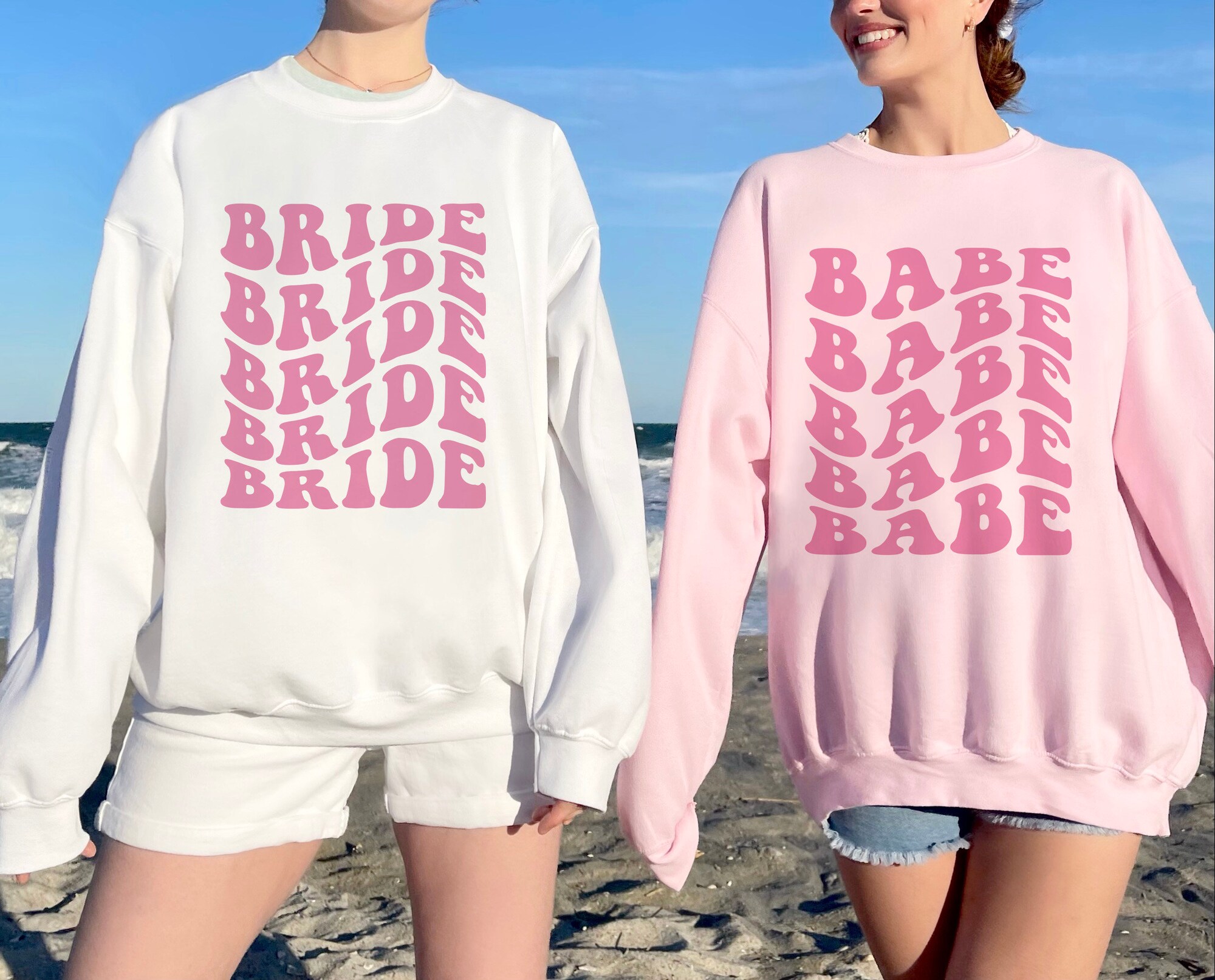 Boho Bride Babe Sweatshirt - Groovy Bachelorette Shirt image 0