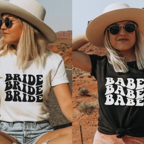 Retro Bachelorette Tees: Preppy Party Bride & Babe Shirts Bridemaid Gifts" image 0