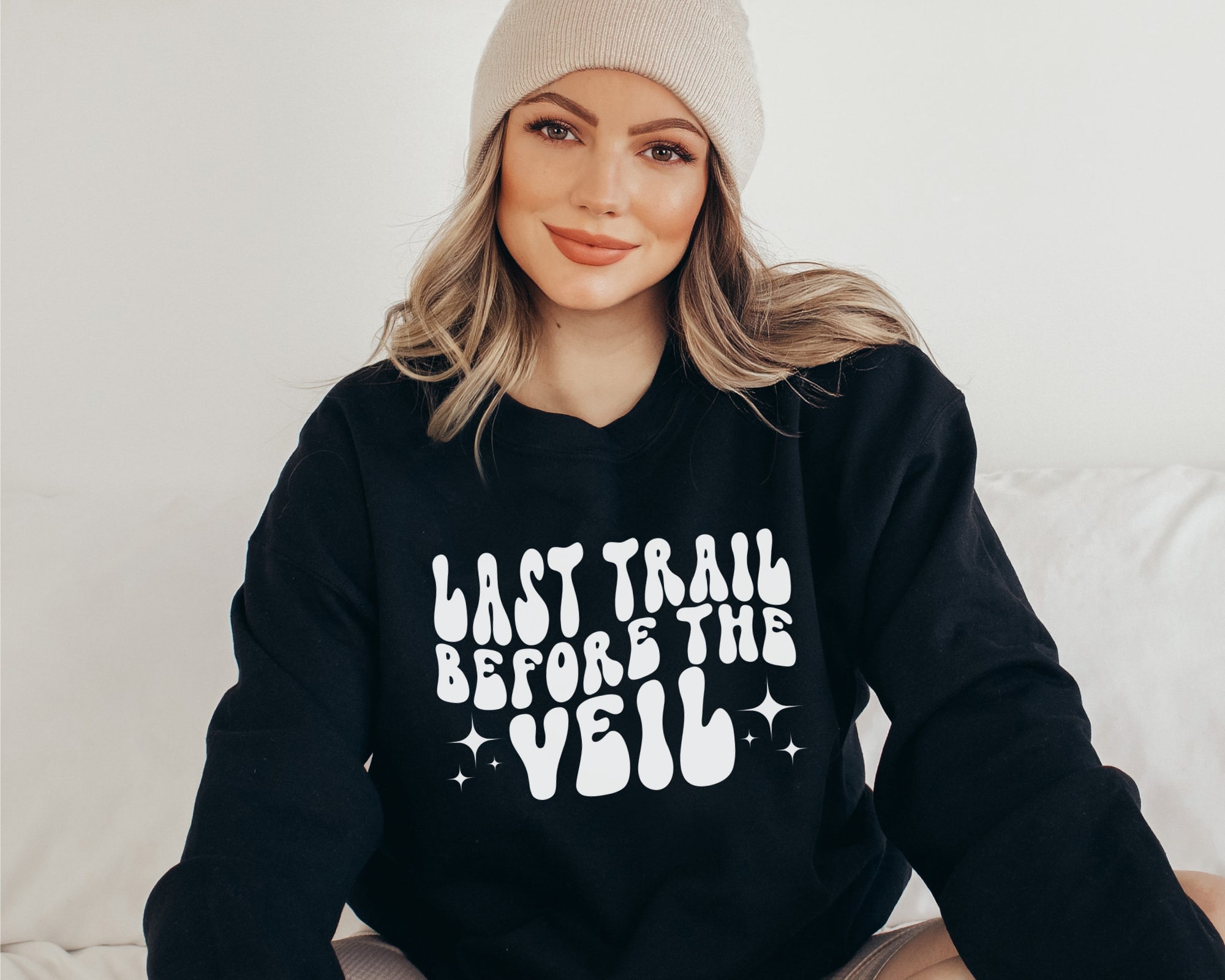 Last Trail Before Veil: Hike Camp Ski & Mountain Bachelorette Sweatshirt image 3