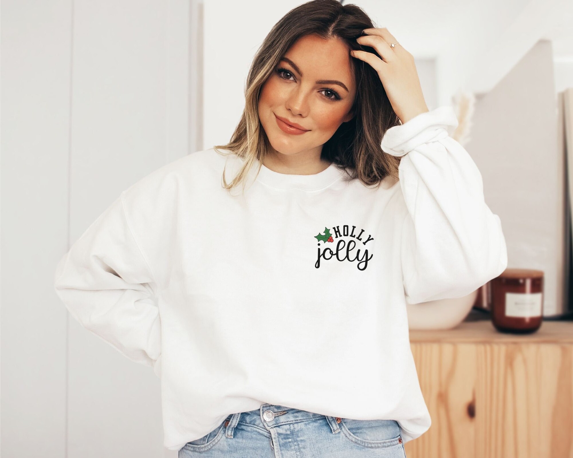 Cute Minimalist Xmas Sweatshirt: Winter & Party Sweater image 1