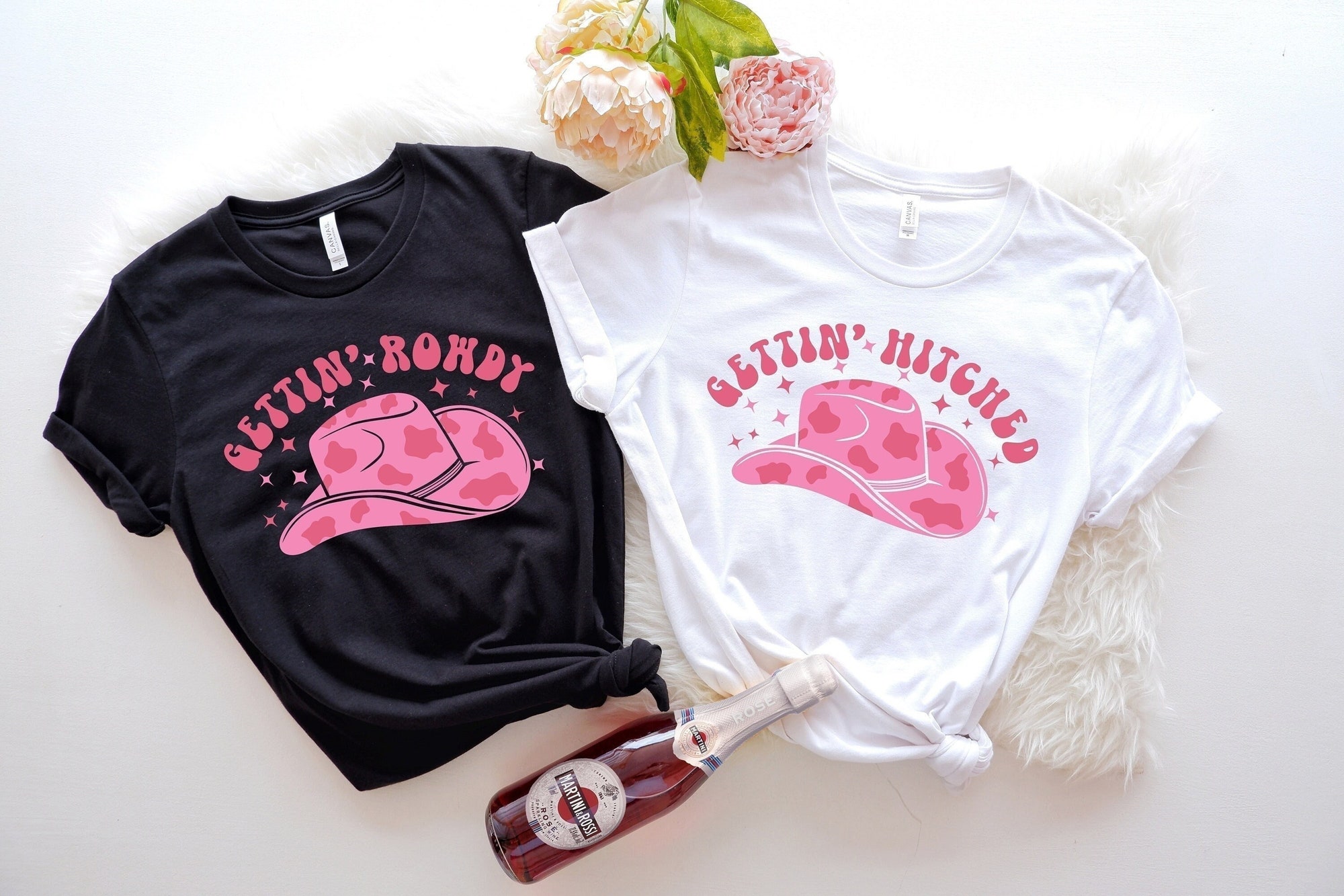 Getting Hitched Rowdy Country Bachelorette Shirt Western Bachelorette Party image 0