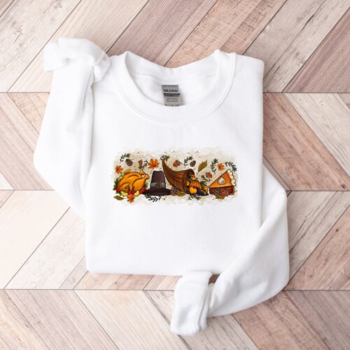 Thankful Thanksgiving Turkey Sweatshirt | Thanksgiving Shirt | Thankful Shirt image 0