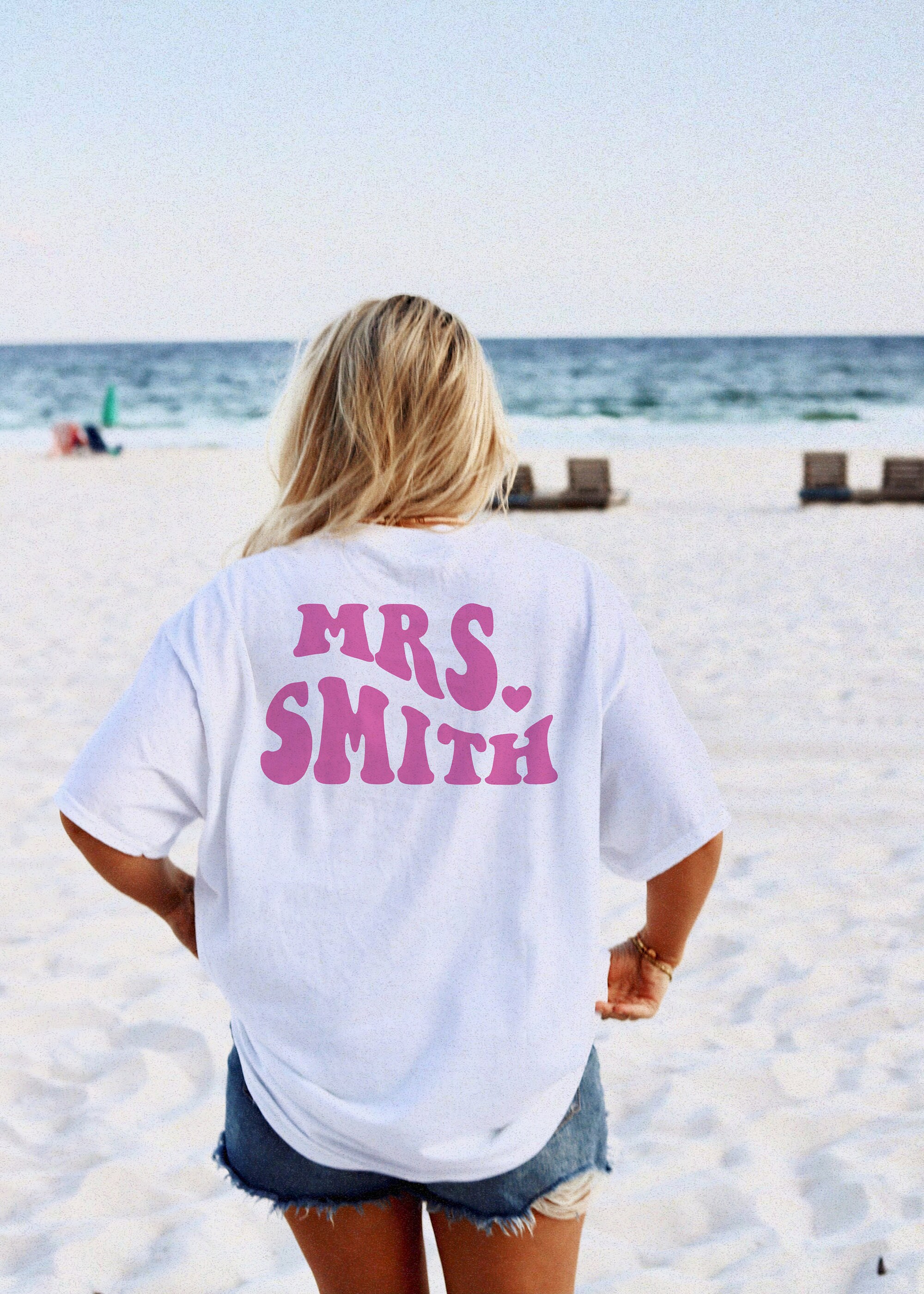 Custom Mrs Bride Shirt - Retro & Trendy Personalized Tee Bachelorette Bridal Party image 0