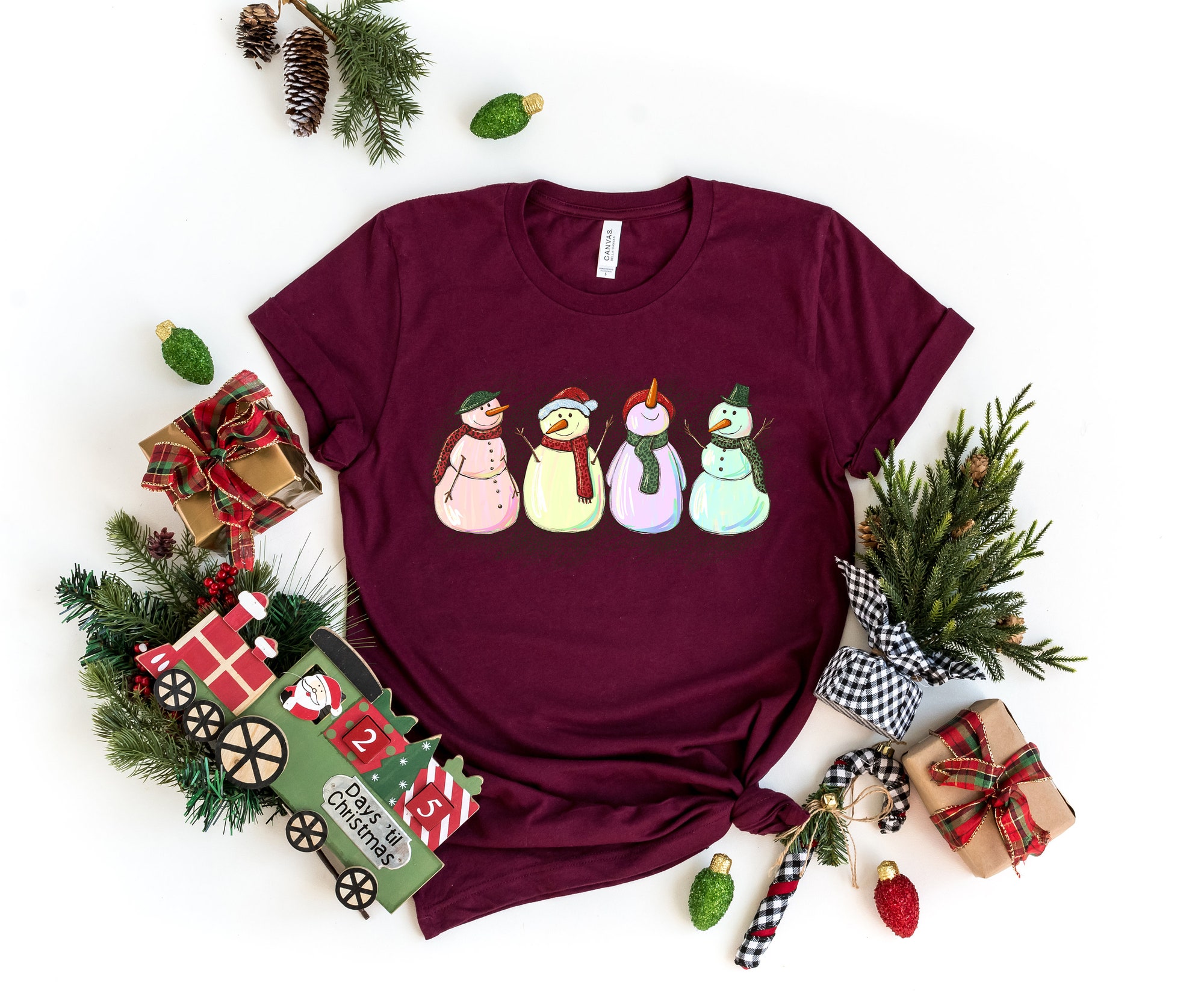 Snowman Christmas Shirt: Sweatshirt Tee Crewneck Sweater for Women image 1