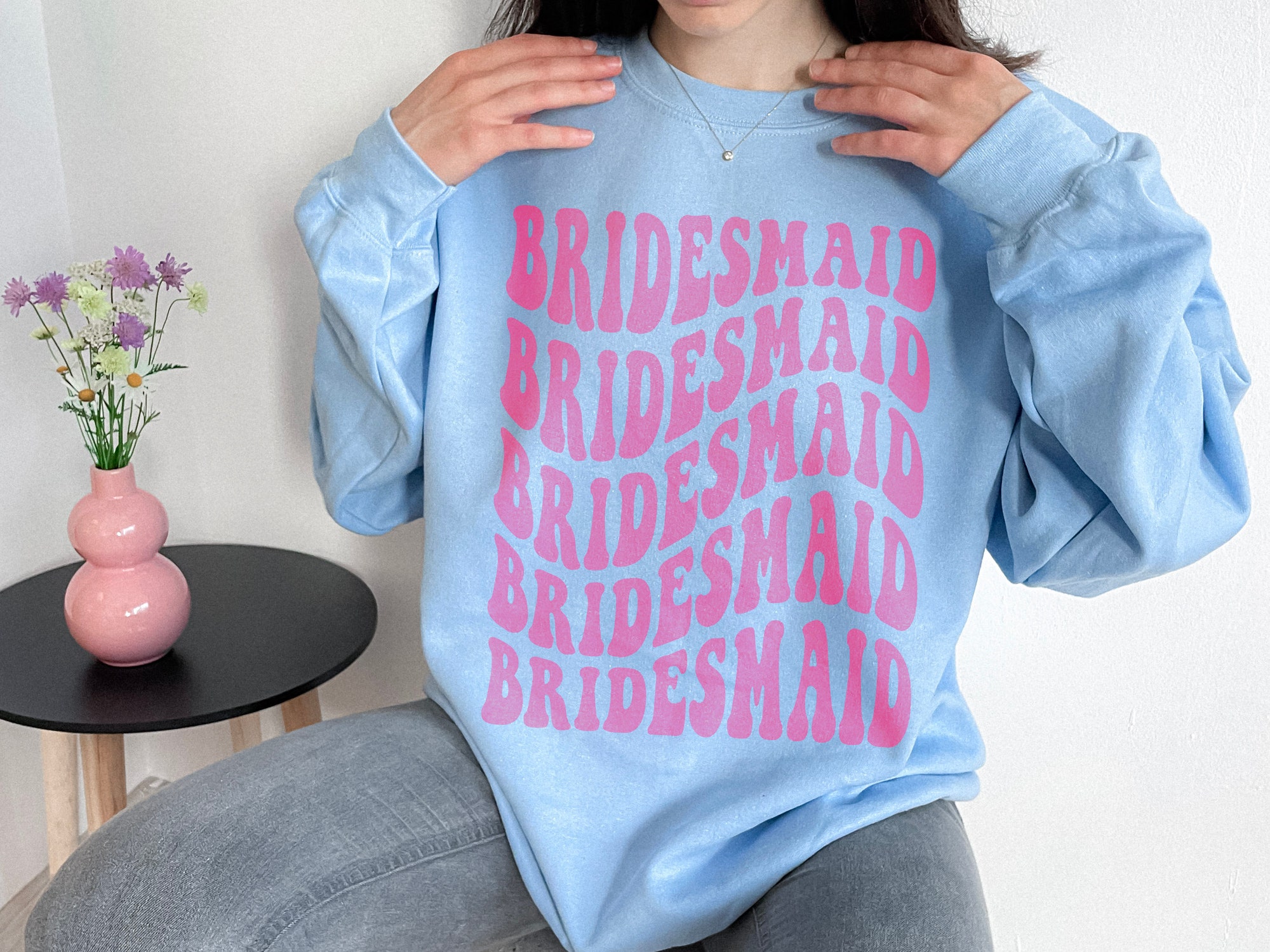 Retro Bridesmaid Sweatshirt - Groovy Boho Bridal Party Theme Groovy Bachelorette Theme Party image 3