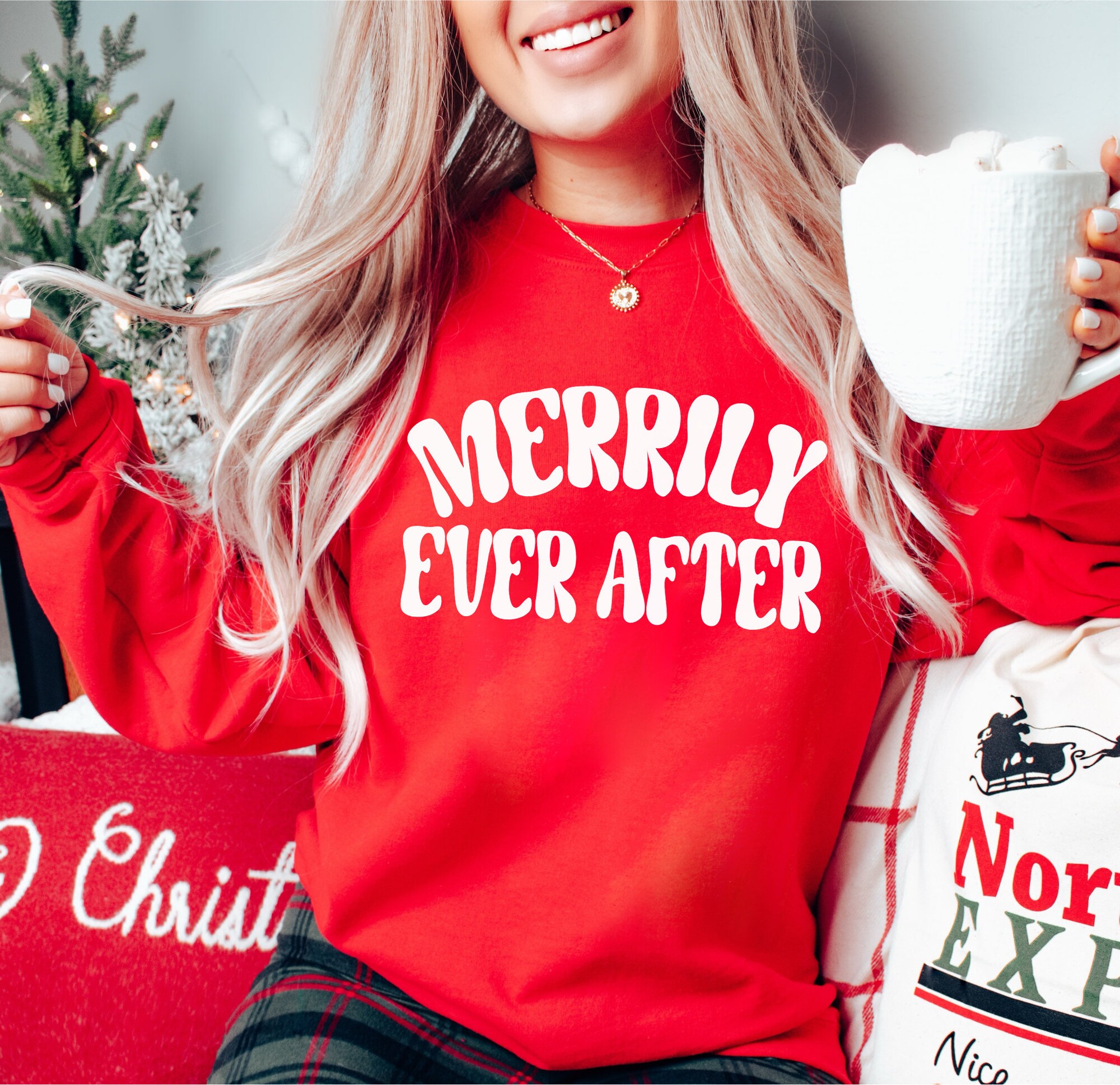 Newlywed Xmas Tees: Couples' Merry Matching Christmas Shirts image 4