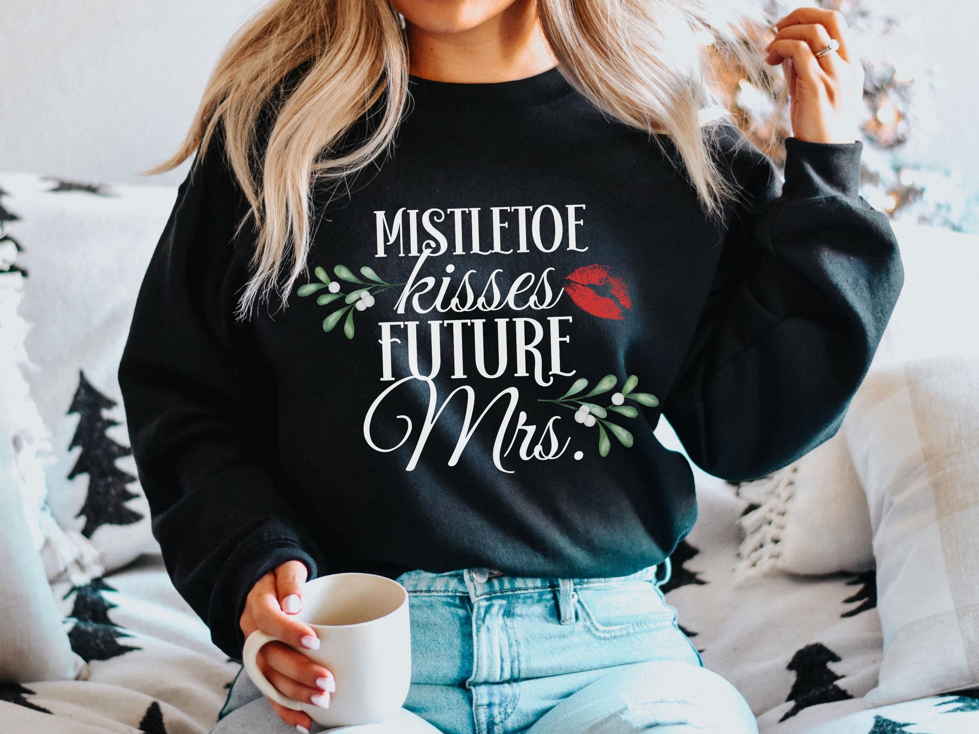 Future Mrs & Fiance Christmas Sweater - Engagement & Bridal Tee Bachelorette Party image 1