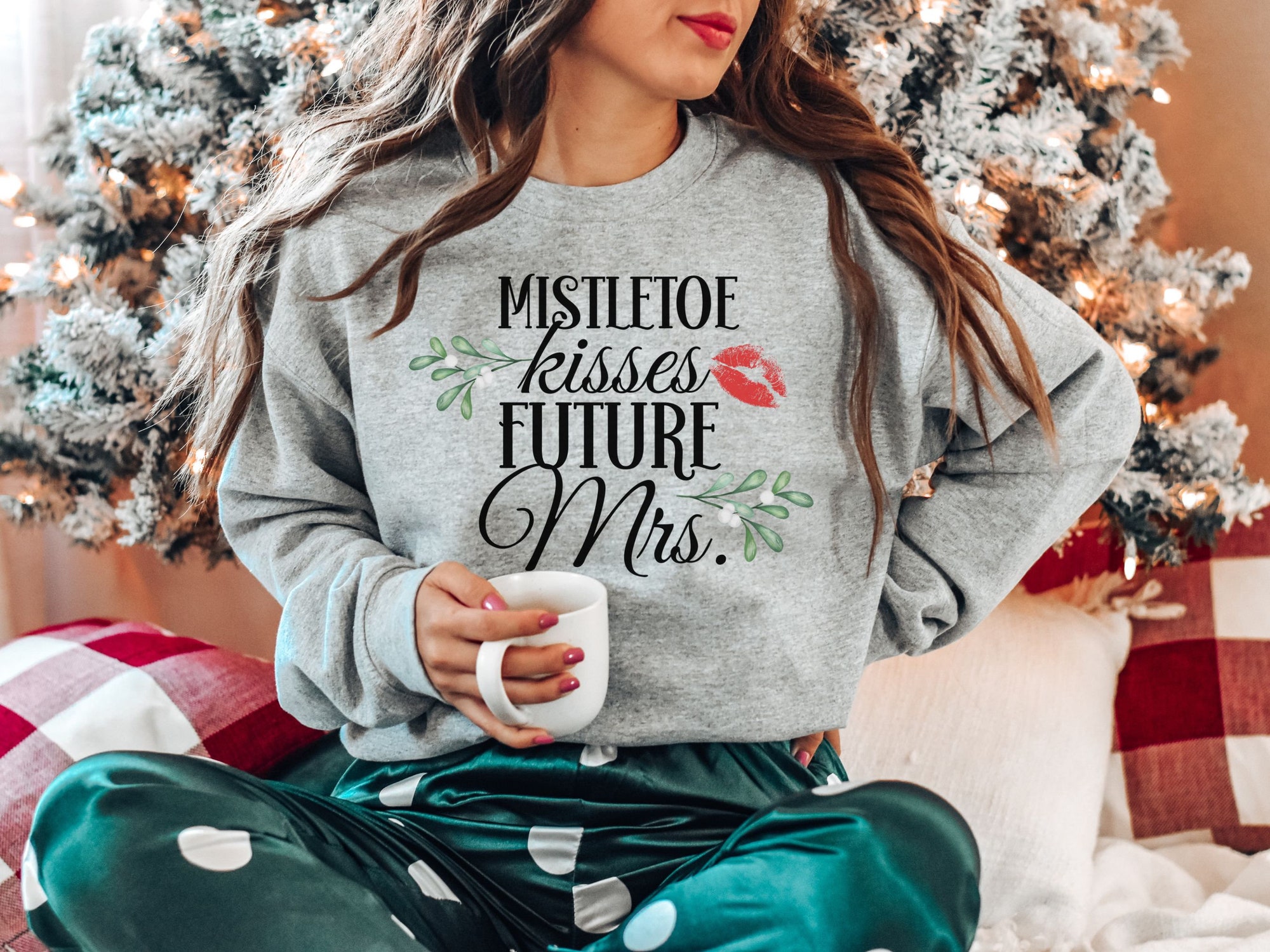 Future Mrs & Fiance Christmas Sweater - Engagement & Bridal Tee Bachelorette Party image 3