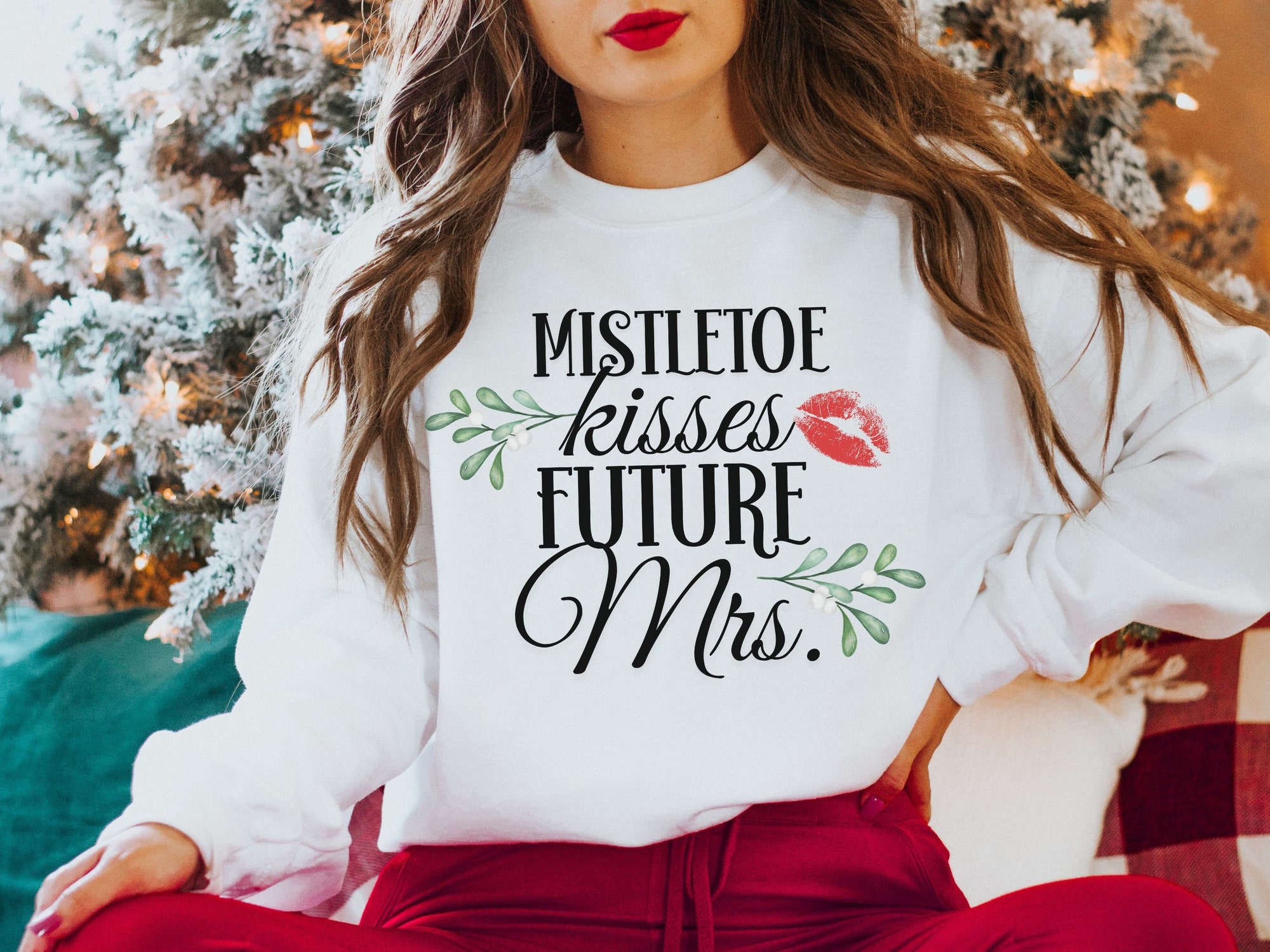 Future Mrs & Fiance Christmas Sweater - Engagement & Bridal Tee Bachelorette Party image 0