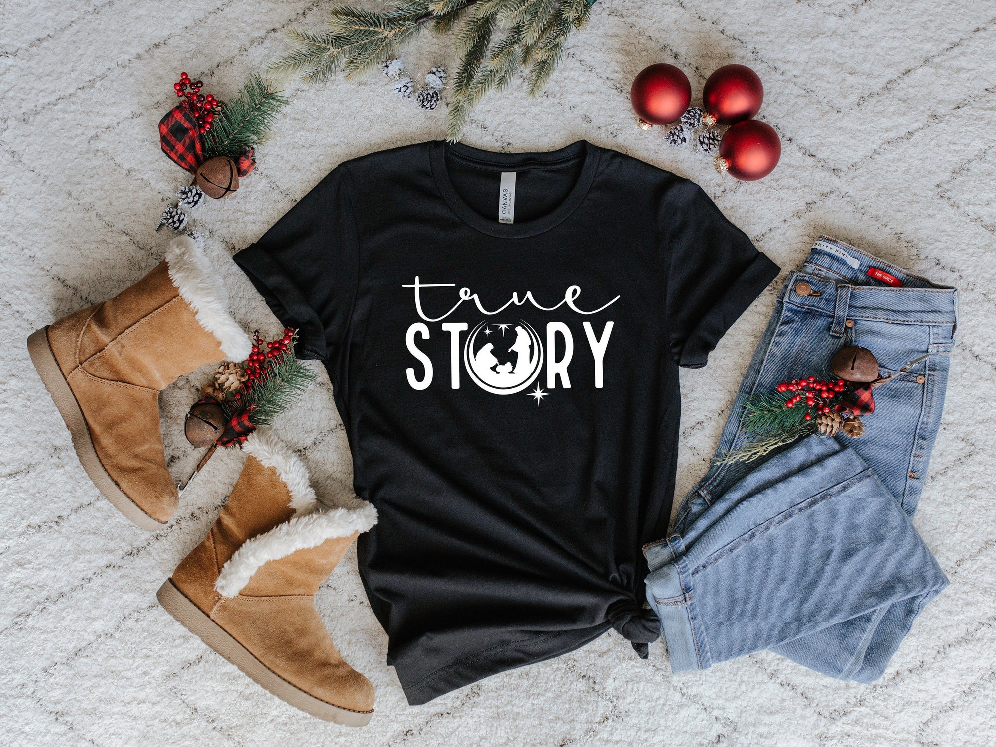 True Story Shirt, True Story Christmas Shirt, Christmas Nativity Shirt, Christmas Shirt, Nativity Shirt, Jesus Christmas Shirt image 0