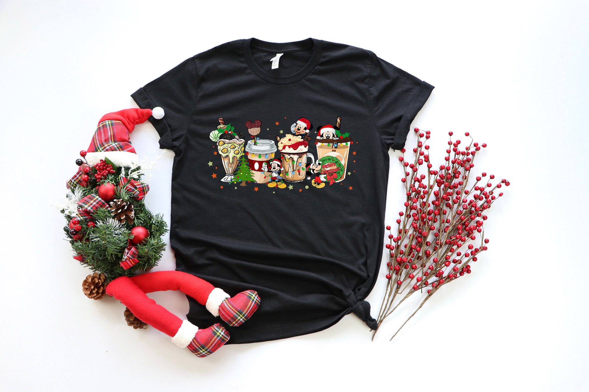 Cozy Winter Christmas Coffee Shirt: Peppermint Latte & Snowmen image 1