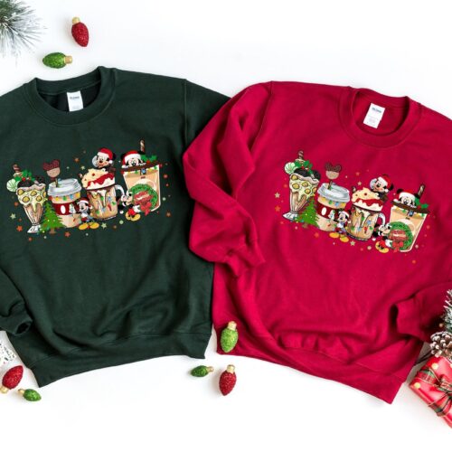 Cozy Winter Christmas Coffee Shirt: Peppermint Latte & Snowmen image 0