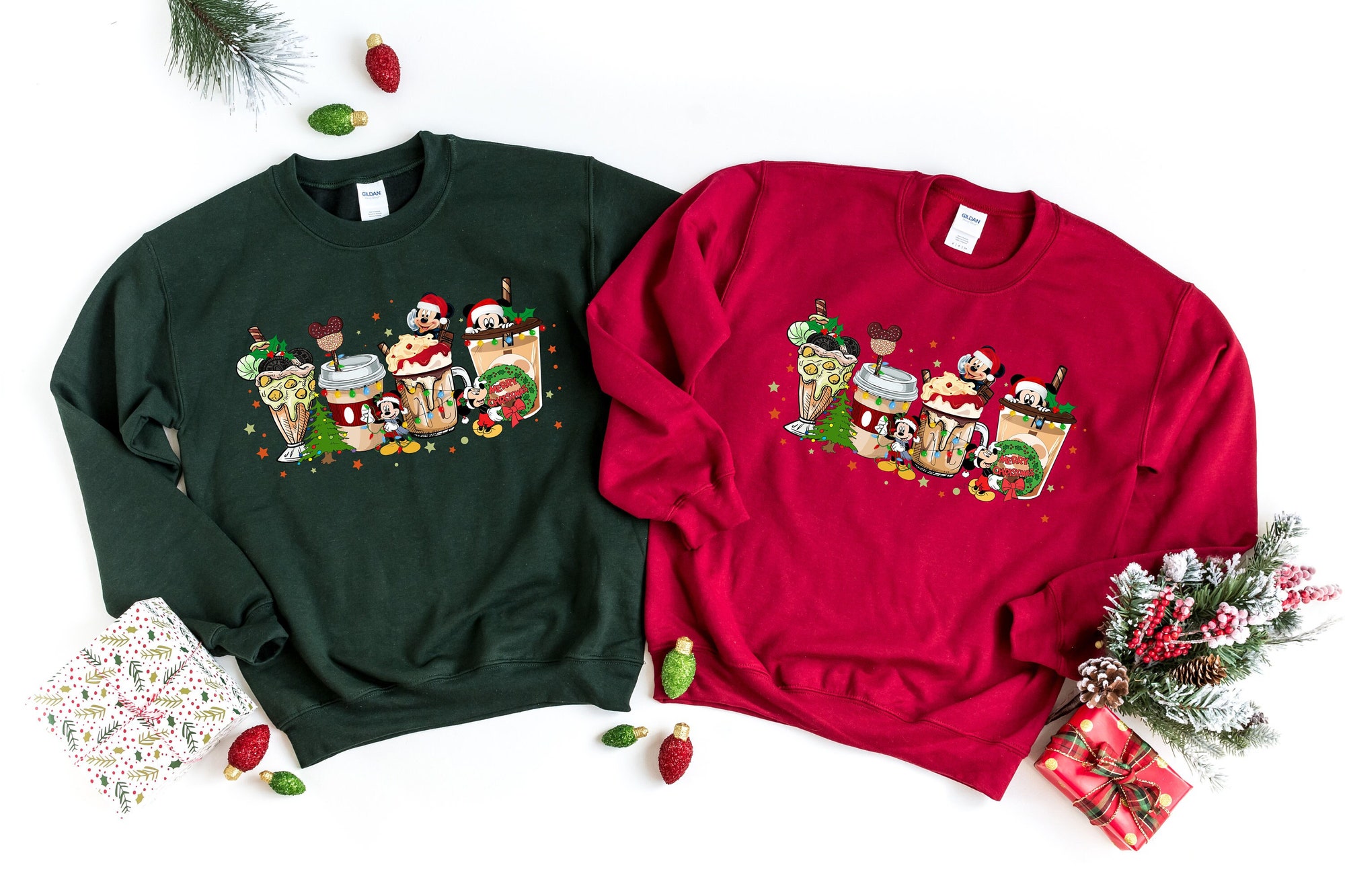 Cozy Winter Christmas Coffee Shirt: Peppermint Latte & Snowmen image 0