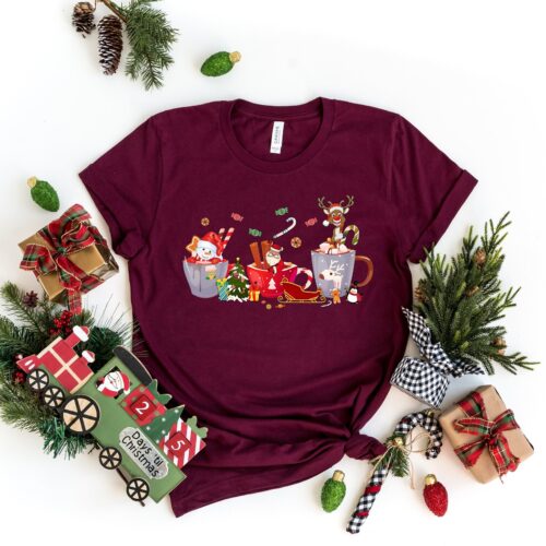 Christmas Santa Coffee Shirt | Funny Winter Women's Tee image 0