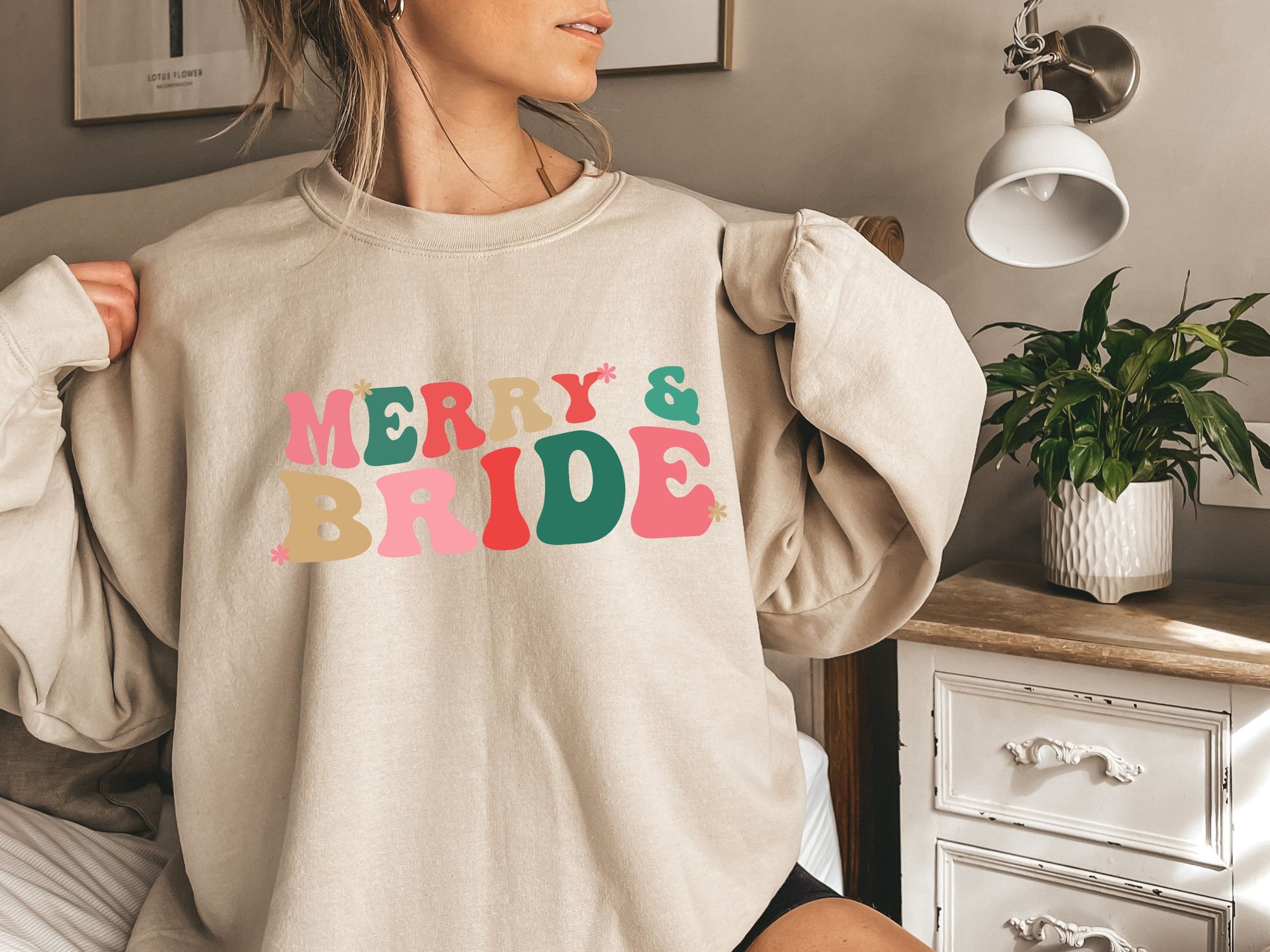 Christmas Bride Sweatshirt - Xmas Wedding Gift & Bachelorette Tee image 4