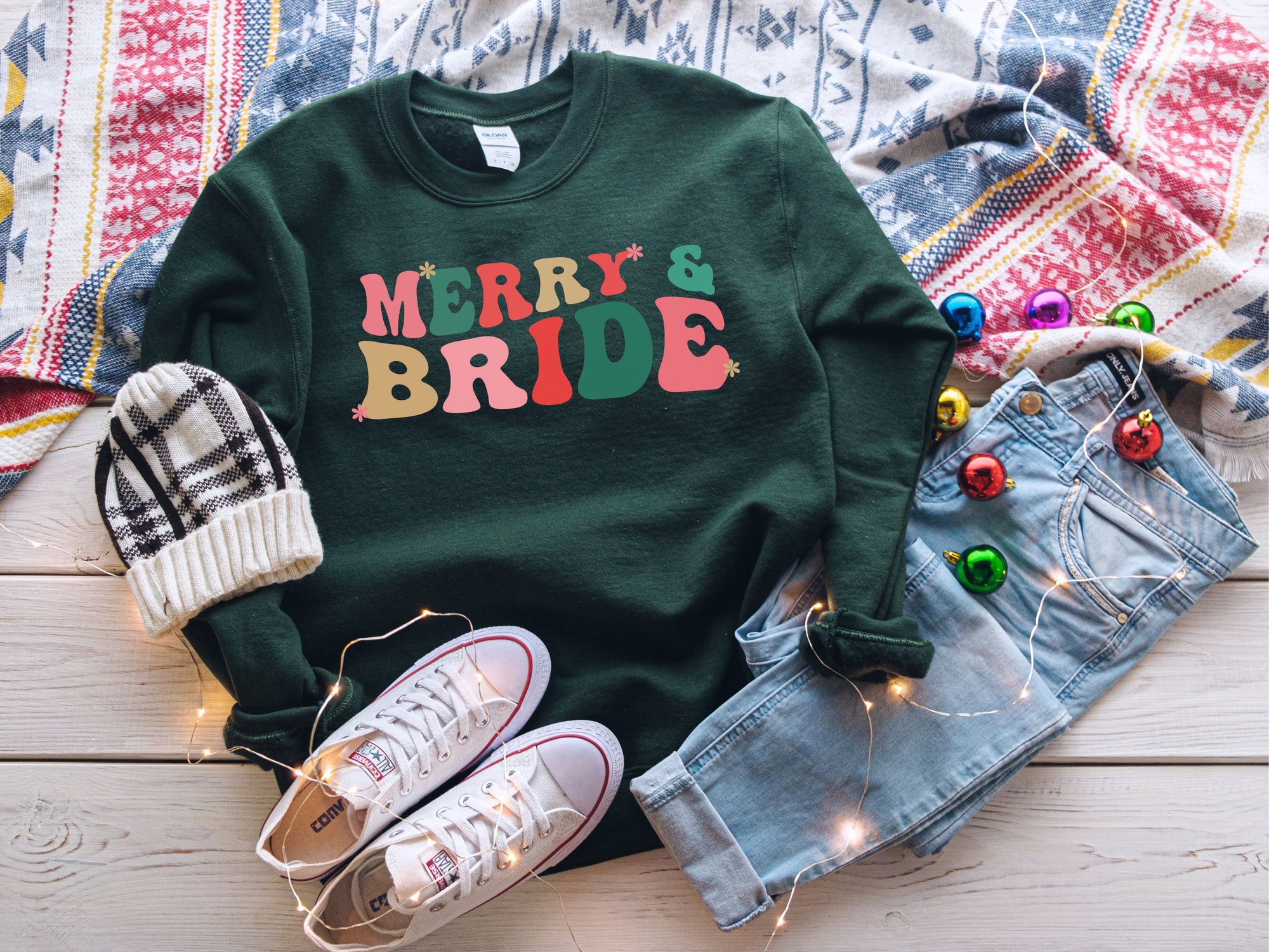 Christmas Bride Sweatshirt - Xmas Wedding Gift & Bachelorette Tee image 2