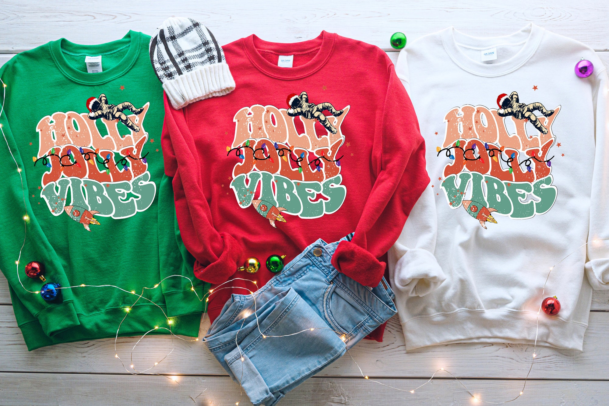 Holly Jolly Vibes - Christmas Tee & Sweatshirt image 1