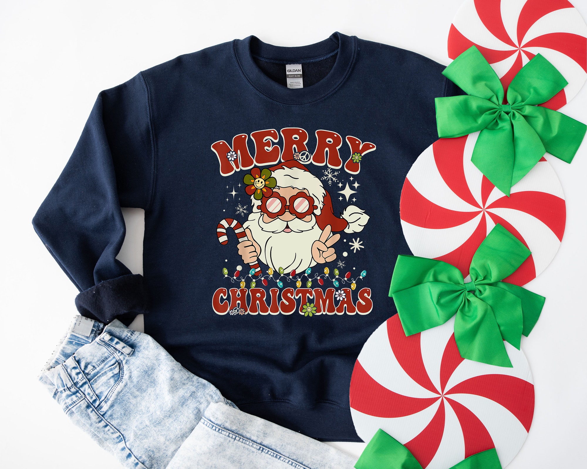 Merry Christmas Santa - Festive Sweatshirts & Tees image 2