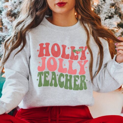 Holly Jolly Teacher: Xmas Sweater & Shirt Gifts for Educators image 0