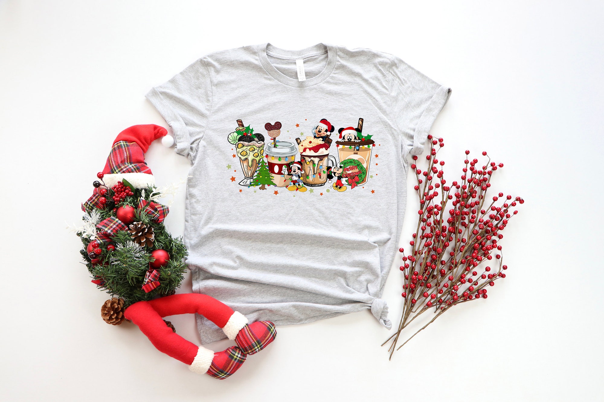 Cozy Winter Christmas Coffee Shirt: Peppermint Latte & Snowmen image 2