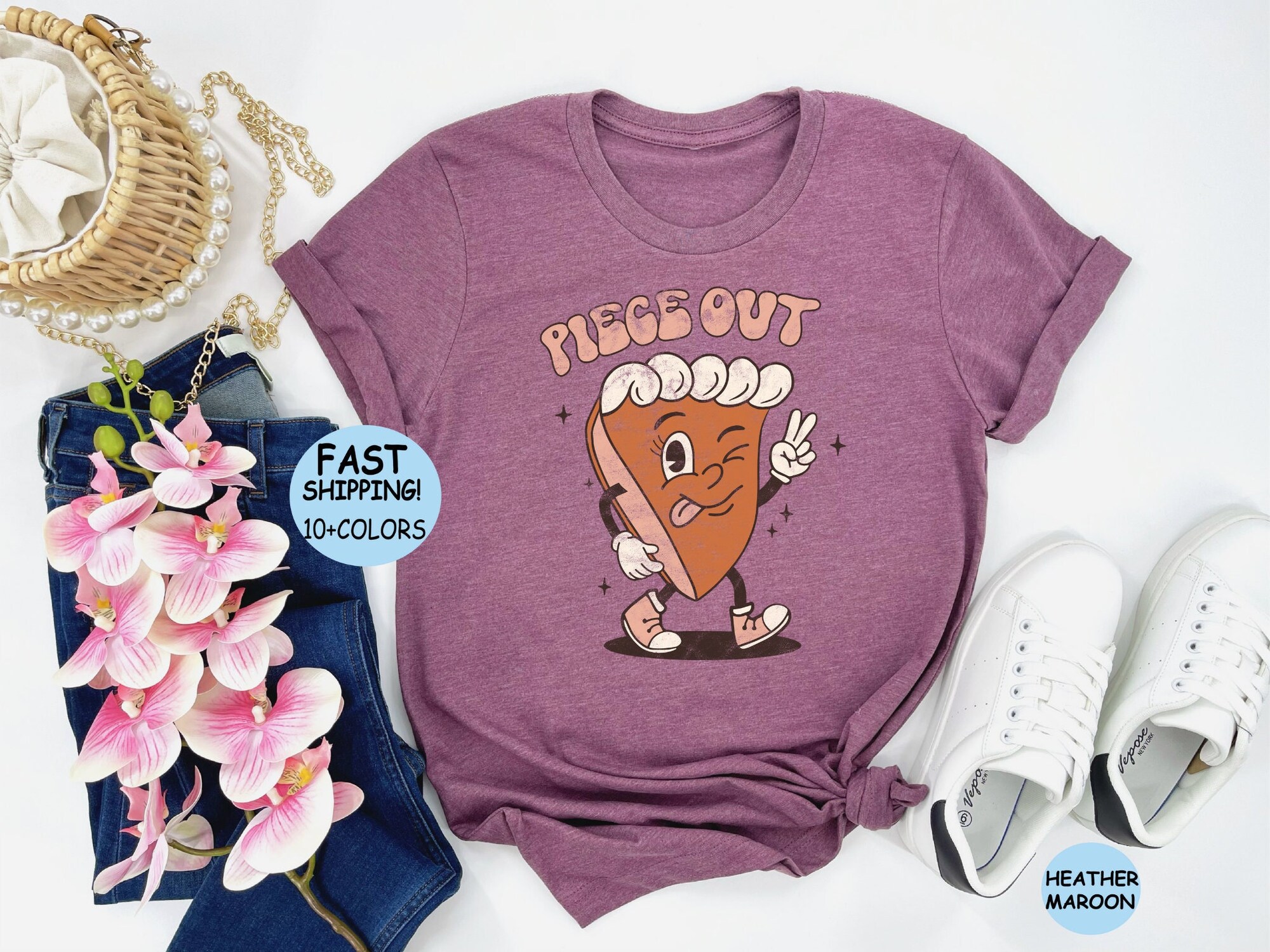 Retro Pumpkin Pie Shirt Piece Out Thanksgiving image 0