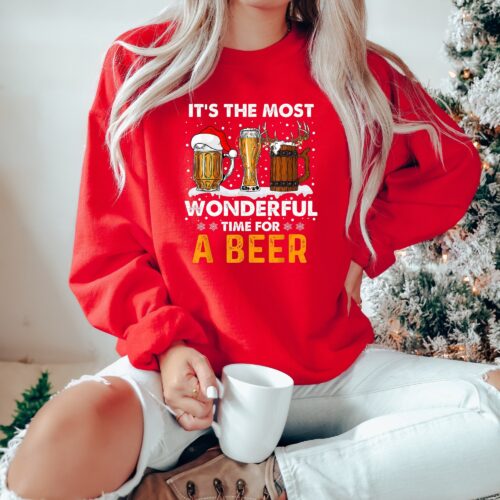 It Is The Most Wonderful Time For A Beer Shirt | Christmas Beer T-Shirt image 0