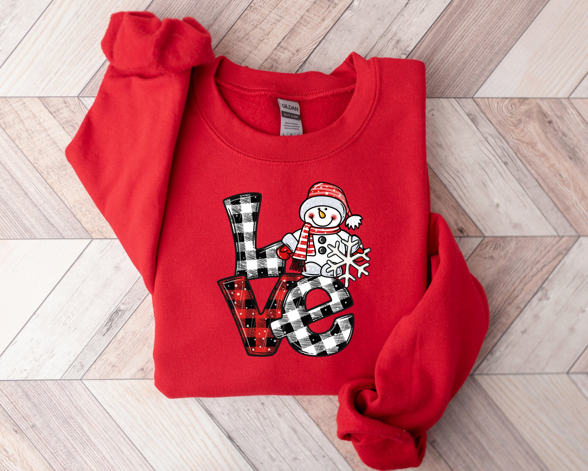 Love Snowman T-Shirt | Christmas Snowman Tee image 2