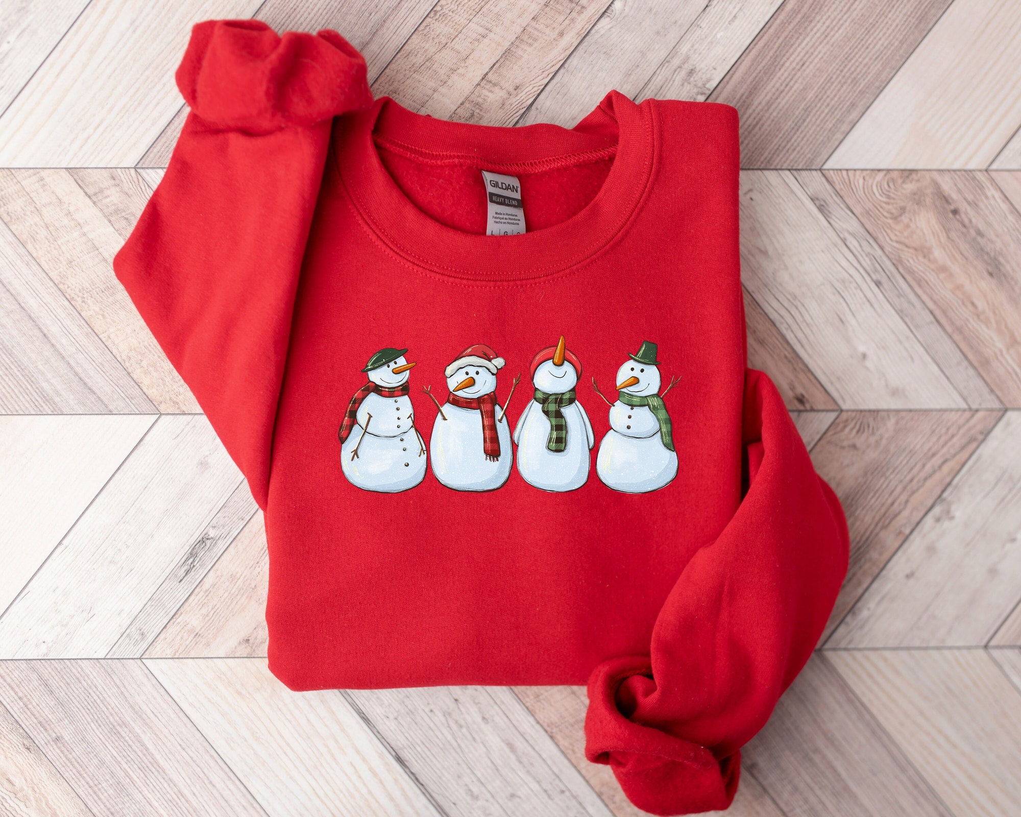 Cute Christmas Sweatshirt | Snowman Family Christmas Tee image 0