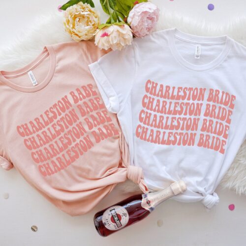 Charleston Bachelorette: Retro Bride Southern Tees & Girls Trip Shirts image 0