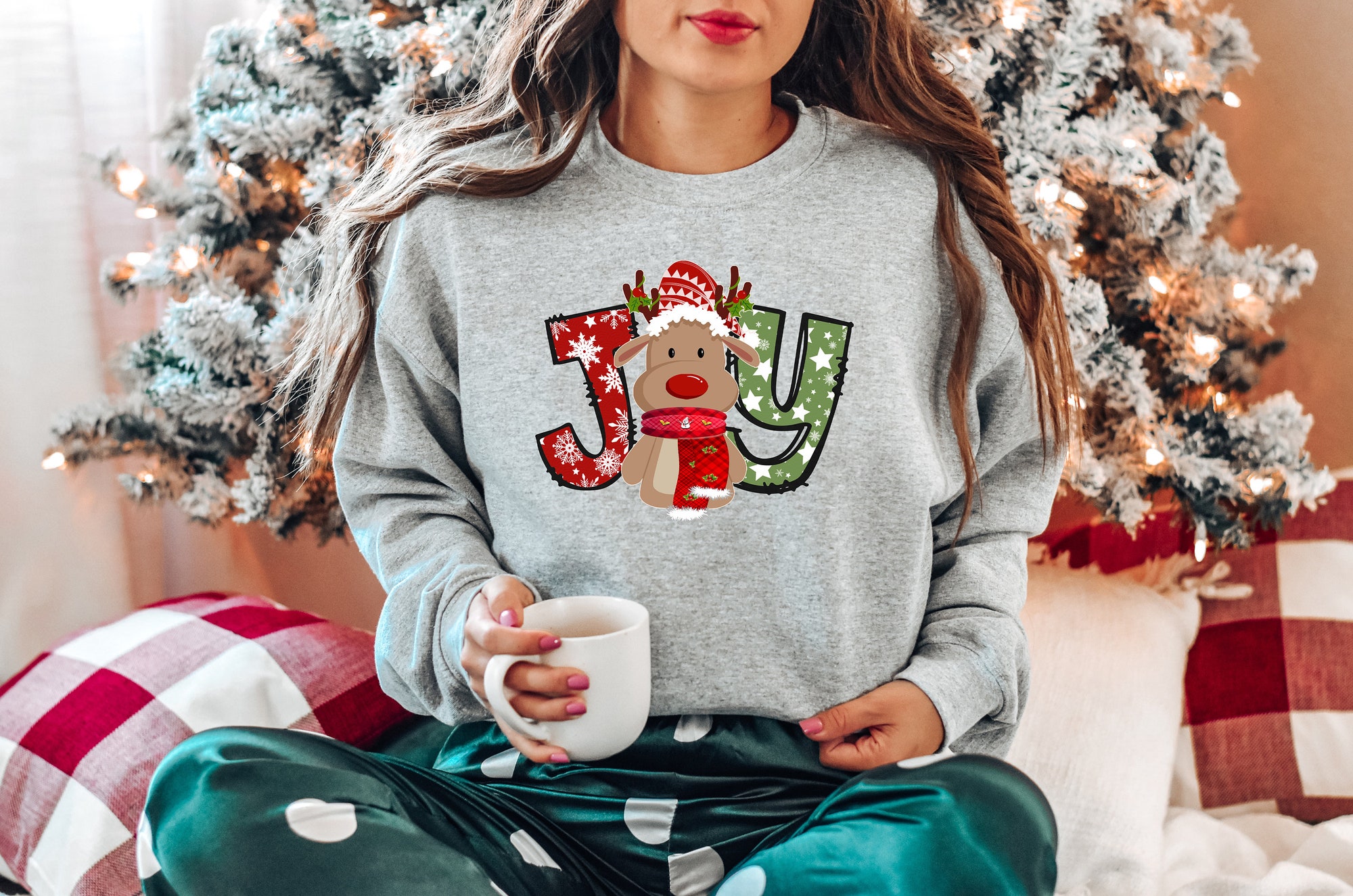 Joy Christmas Shirt | Cute Merry Family Tee image 2