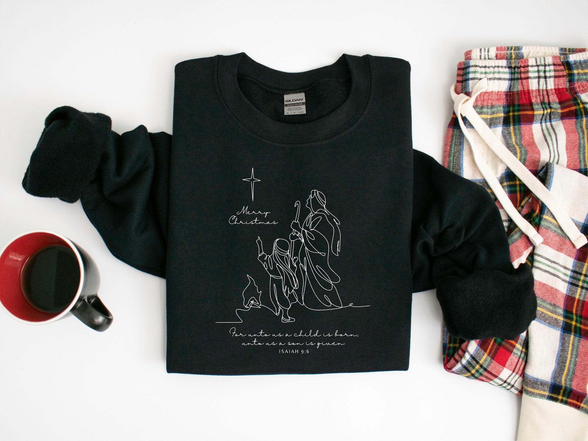 Christian Christmas Sweatshirt: Nativity Scene True Story Religious Gifts image 1