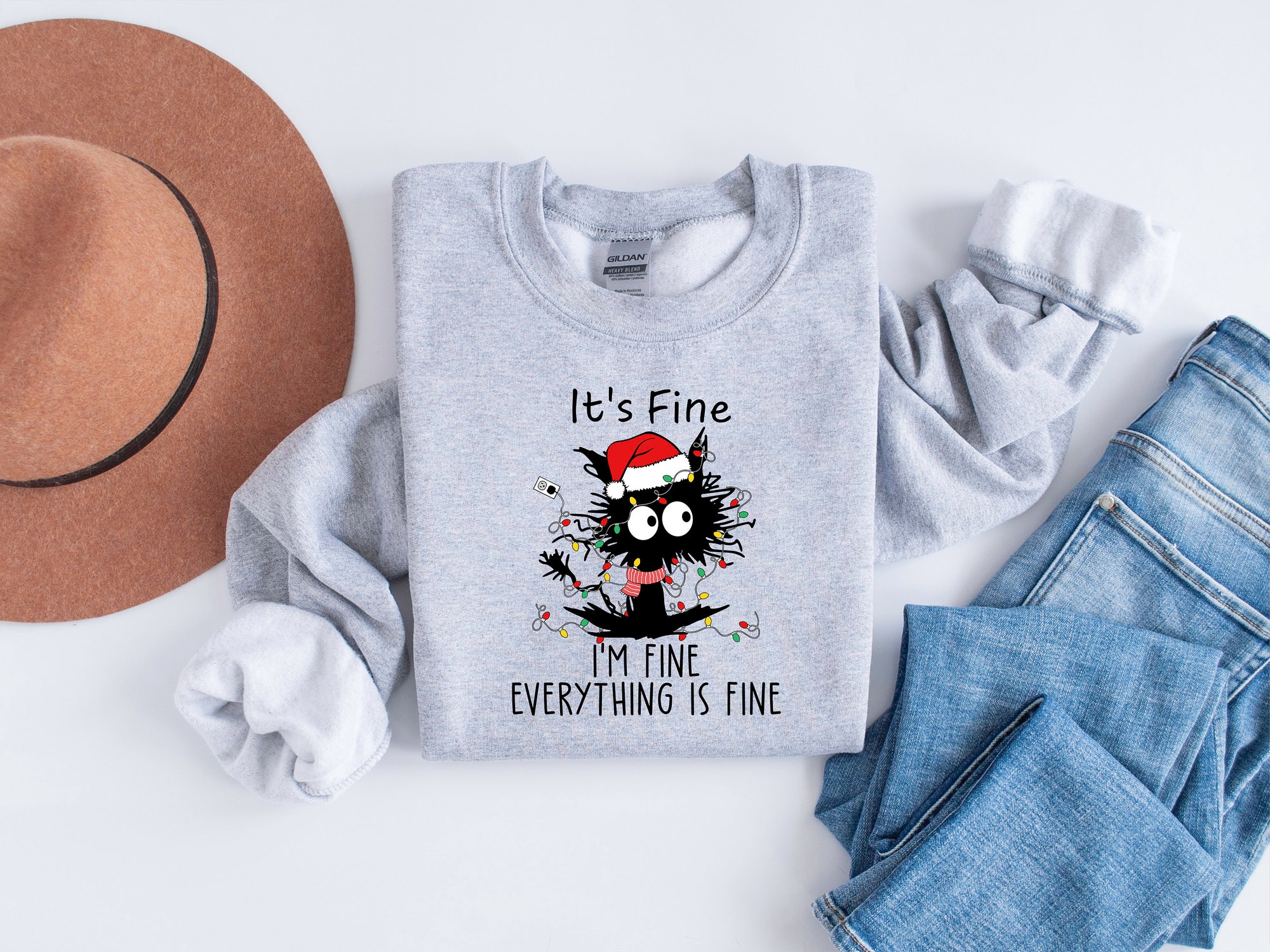 Cat Christmas Shirt: Introvert Tee Funny Sarcastic Mental Health Tee image 2