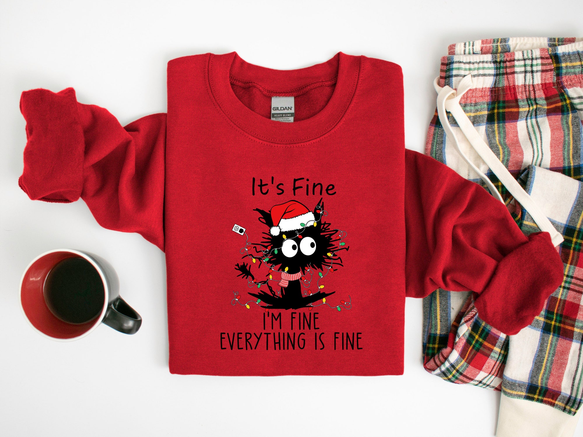 Cat Christmas Shirt: Introvert Tee Funny Sarcastic Mental Health Tee image 1