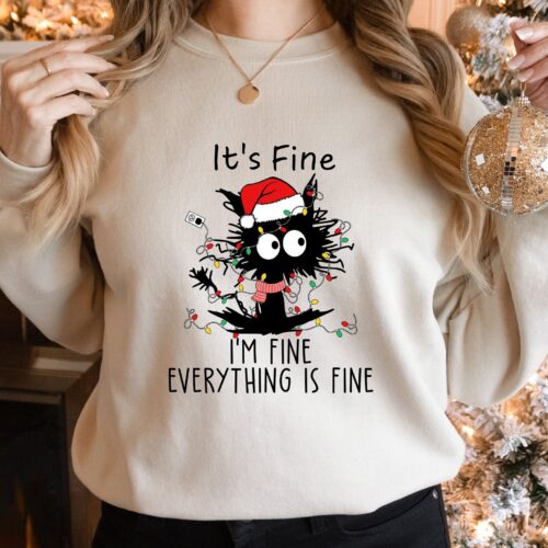 Cat Christmas Shirt: Introvert Tee Funny Sarcastic Mental Health Tee image 0