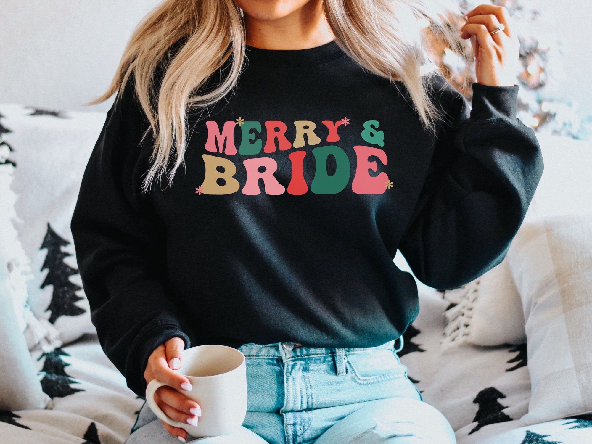 Christmas Bride Sweatshirt - Xmas Wedding Gift & Bachelorette Tee image 3