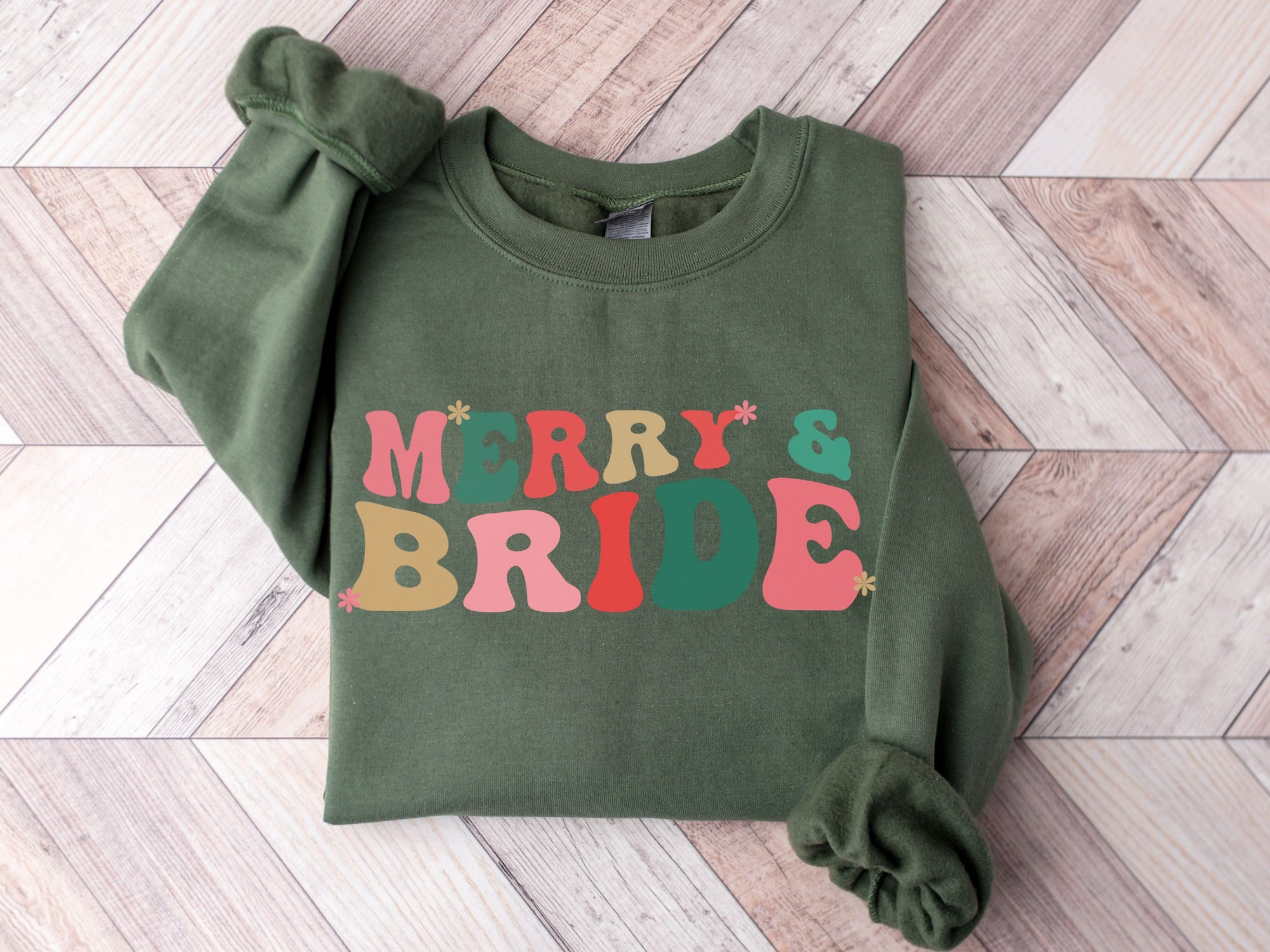 Christmas Bride Sweatshirt - Xmas Wedding Gift & Bachelorette Tee image 1