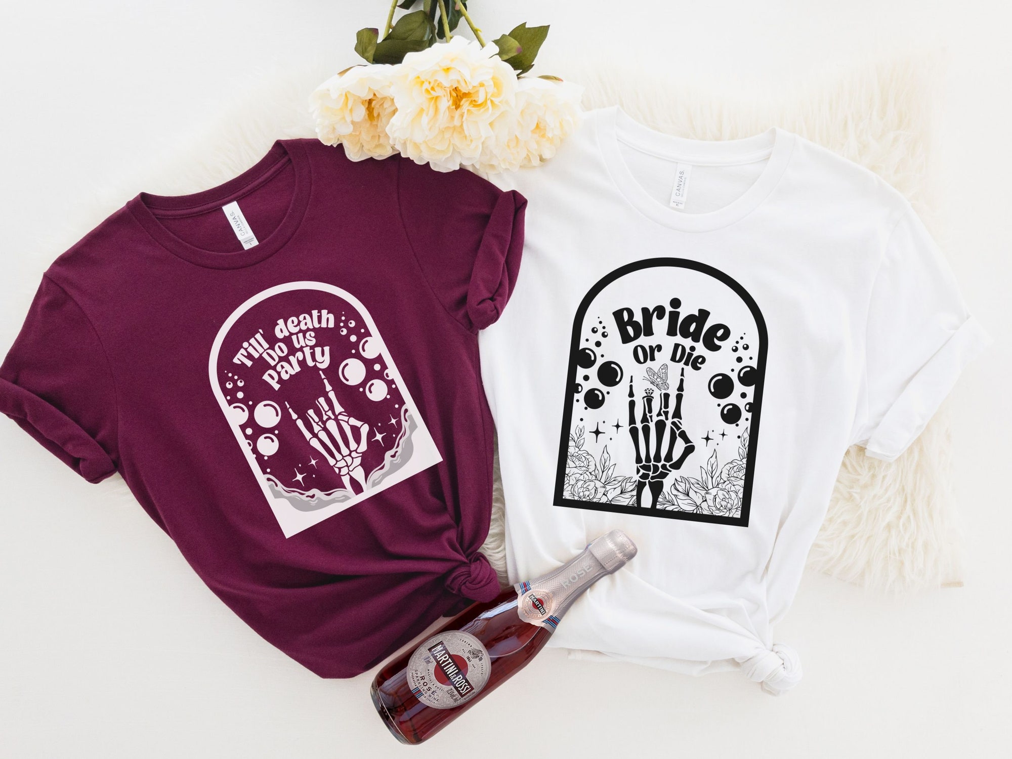 Spooky Bride or Die Bachelorette & Funny Bridesmaid Party Tees image 2