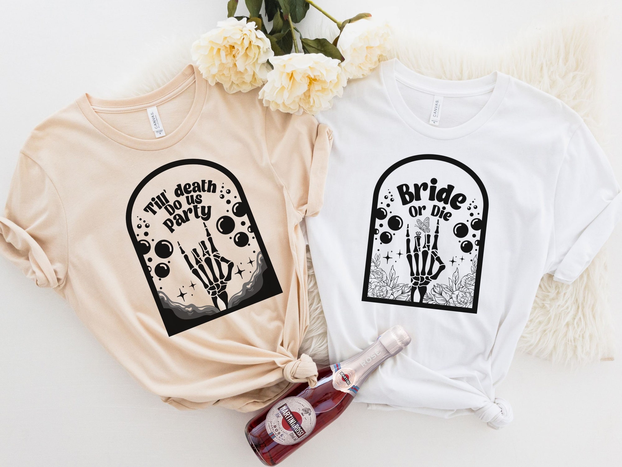 Spooky Bride or Die Bachelorette & Funny Bridesmaid Party Tees image 3