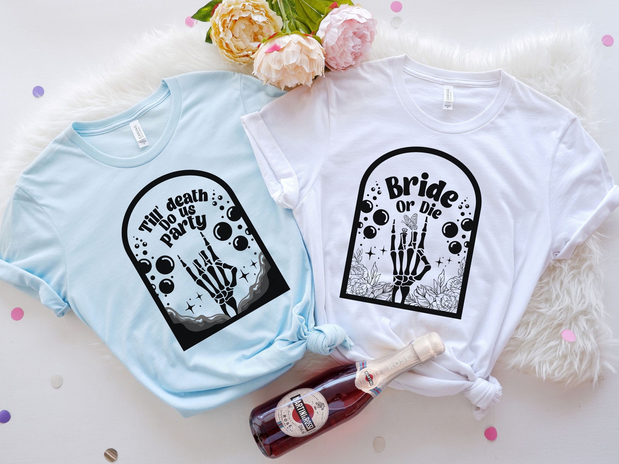 Spooky Bride or Die Bachelorette & Funny Bridesmaid Party Tees image 6