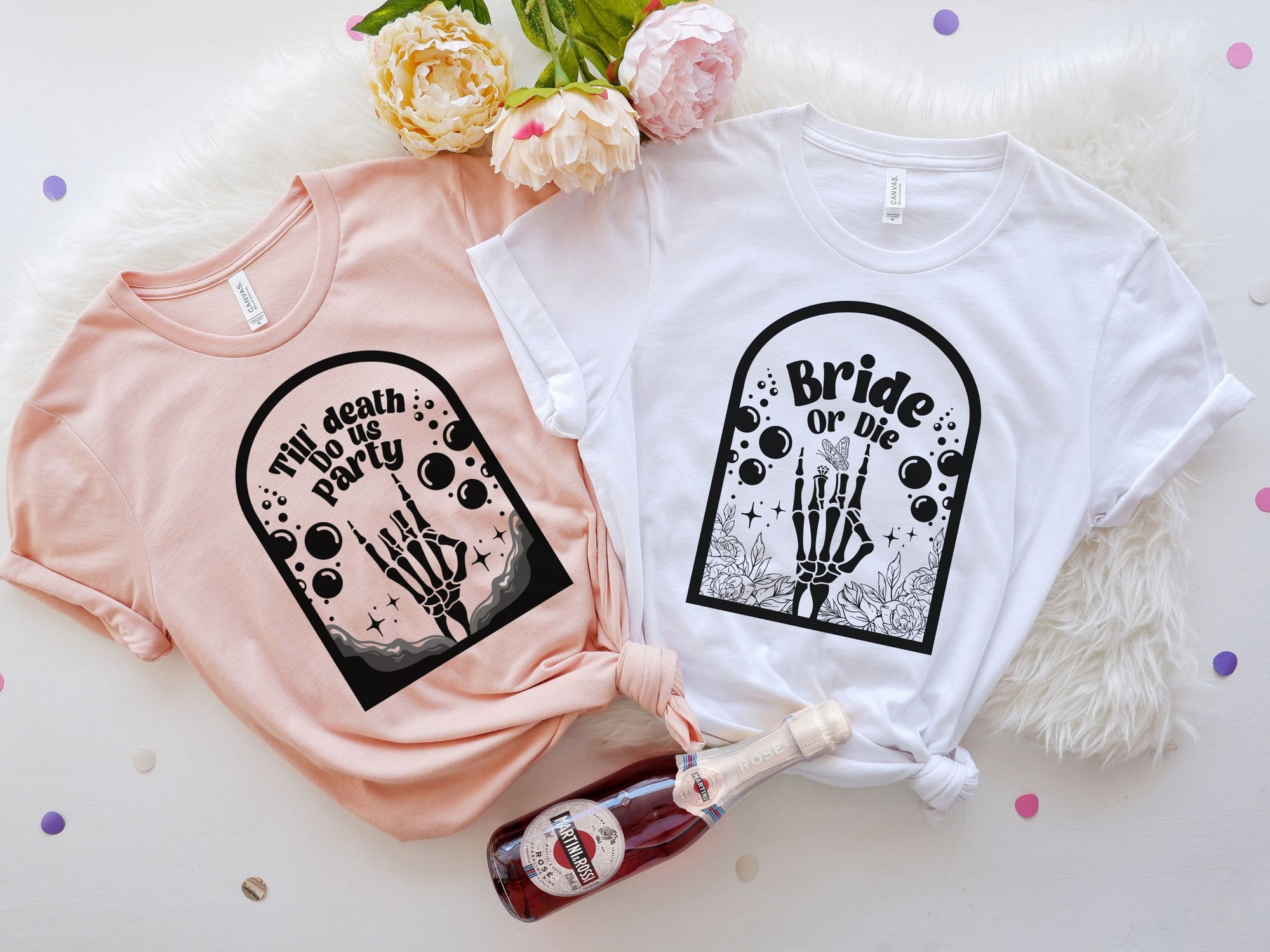 Bride or Die - Funny Goth Bachelorette & Bridal Party Tees image 5