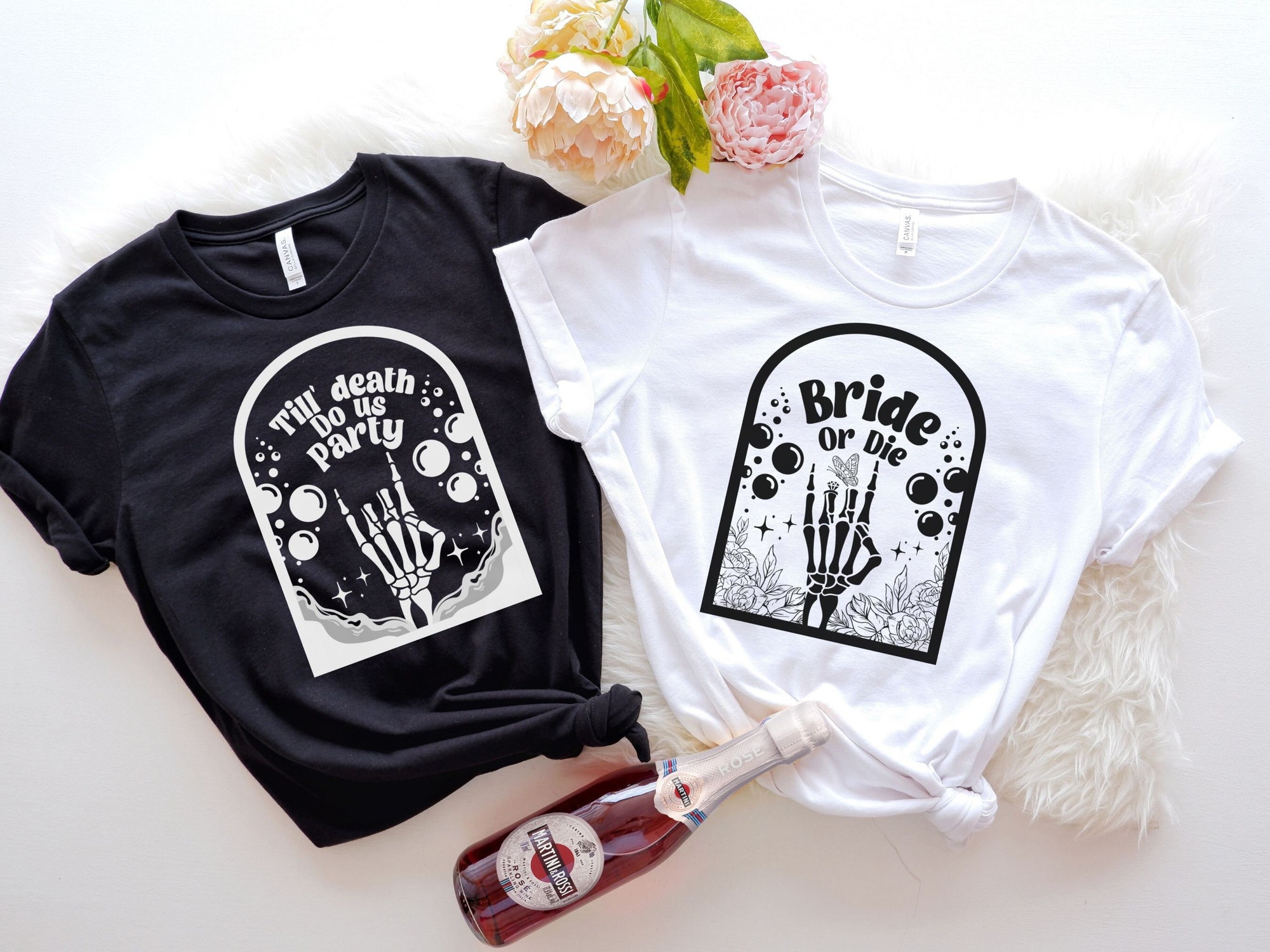 Bride or Die - Funny Goth Bachelorette & Bridal Party Tees image 2