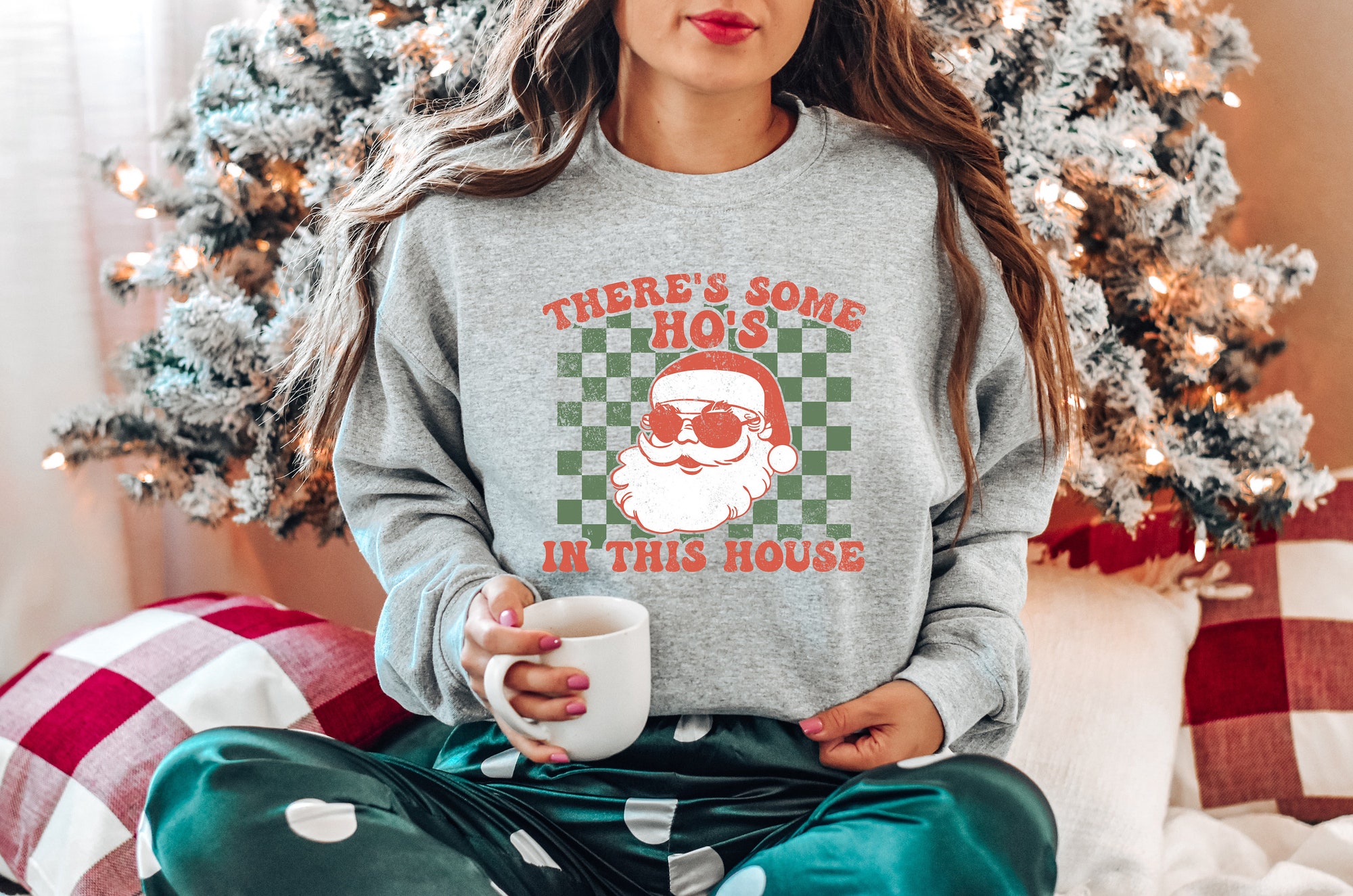 There Is Some Ho's In This House Shirt, Christmas Sweater, Funny Christmas Sweatshirt Gift, Funny Santa Hoodie, Christmas Holiday Shirt image 2