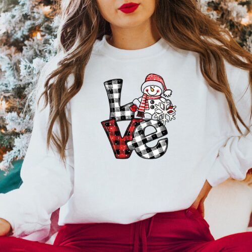 Love Snowman T-Shirt | Christmas Snowman Tee image 0