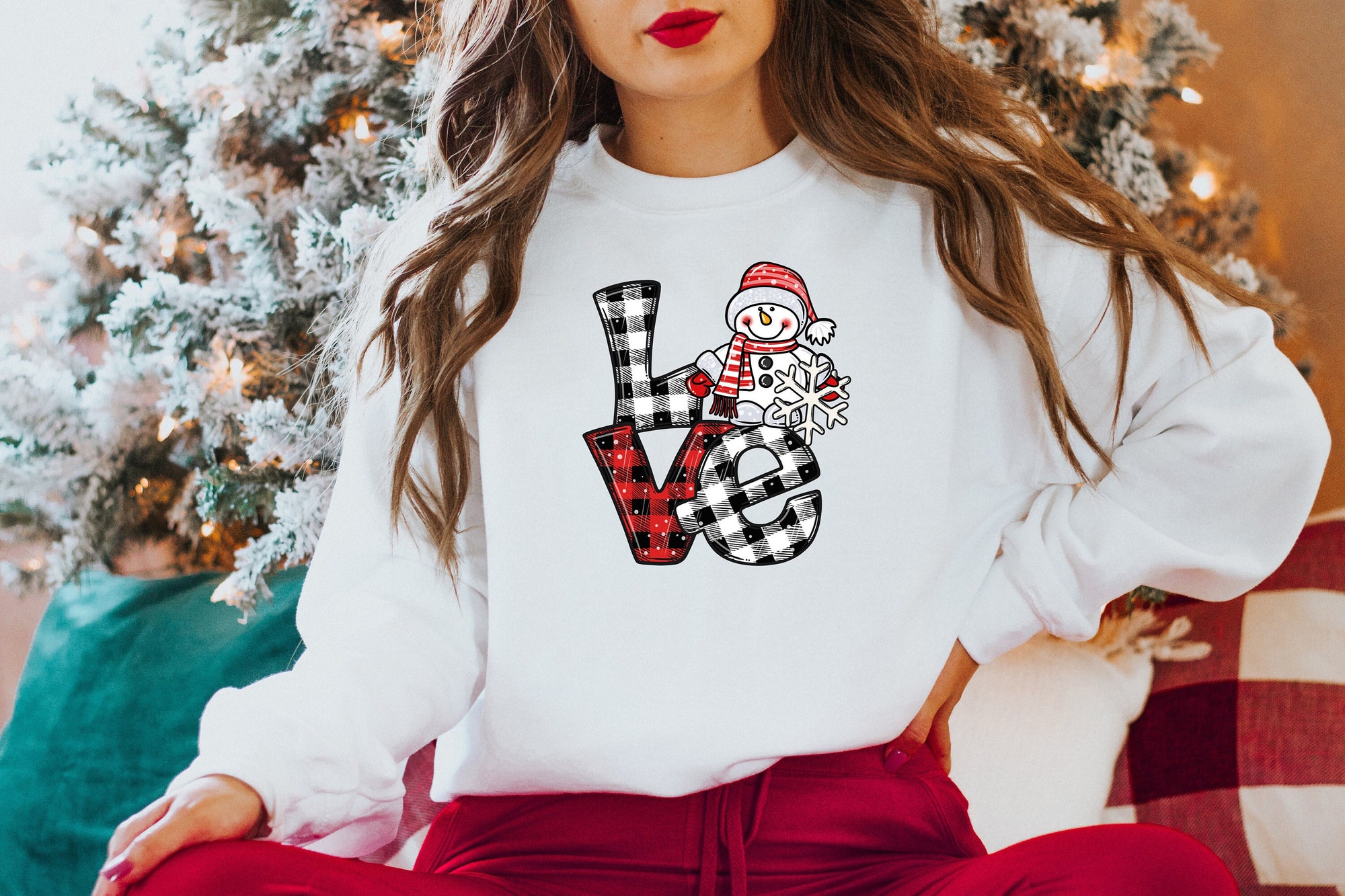 Love Snowman T-Shirt | Christmas Snowman Tee image 0