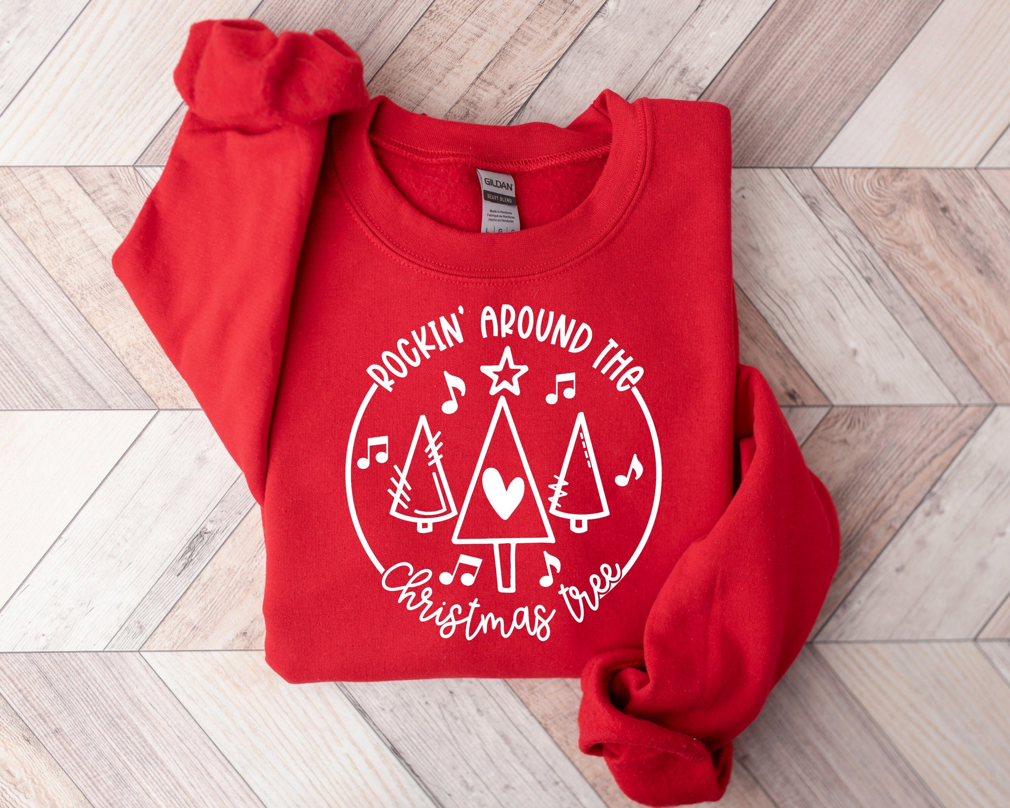 Christmas Tree Sweatshirt | Rockin Around the Christmas Tree Hoodie image 1