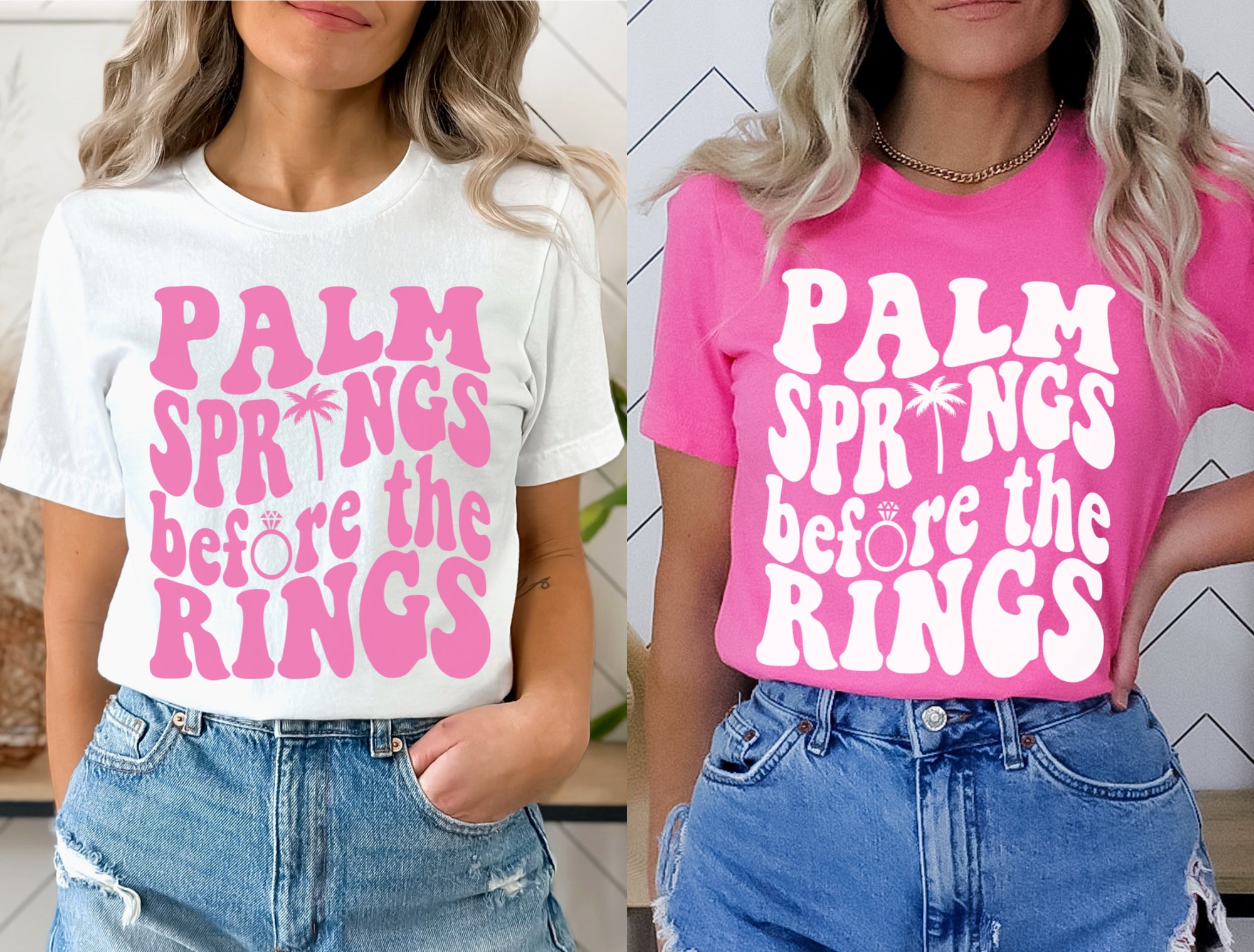 Palm Springs Bachelorette: Retro Desert Pink Shirts & Bridal Tees image 1