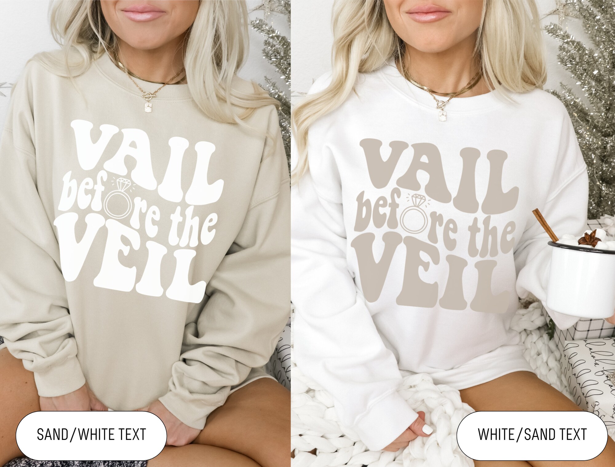 Vail Bachelorette: Ski Sweatshirts Retro Winter Mountain Pre-Veil Fun image 2